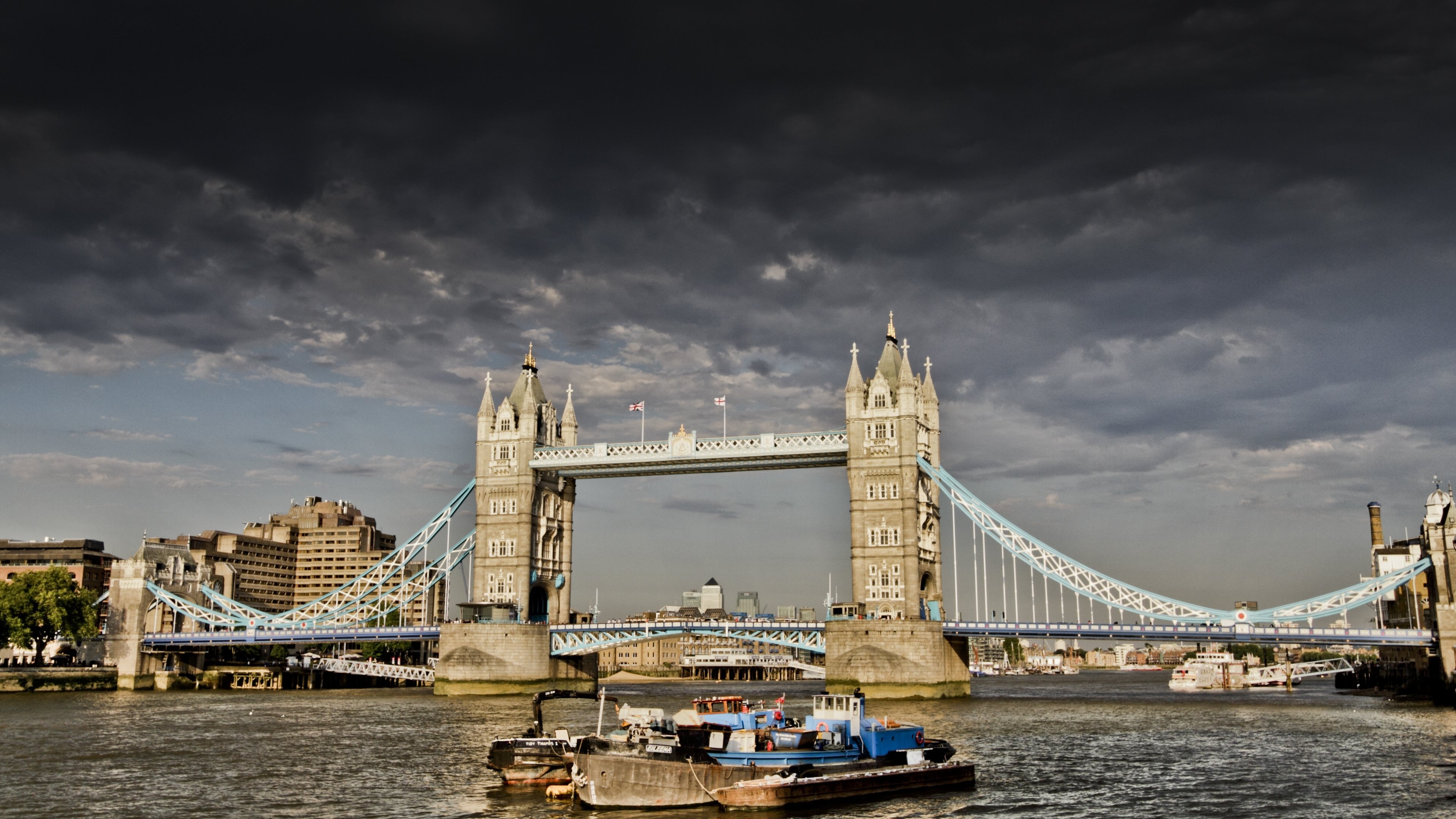 The River Thames, 4K, Tower Bridge, Background images, 3840x2160 4K Desktop