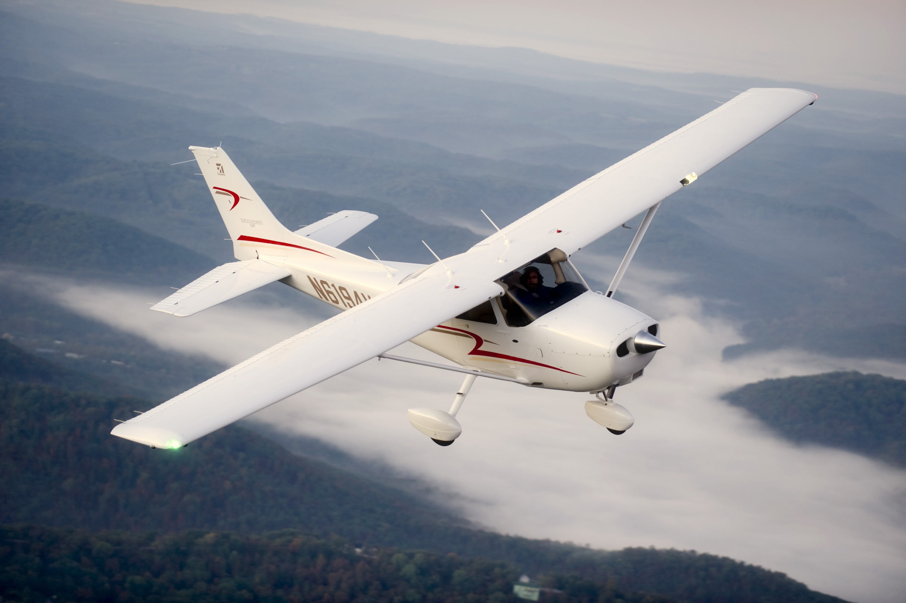Cessna 172 travels, White airplane, Douglas A-4 Skyhawk, Sky photography, 3000x2000 HD Desktop