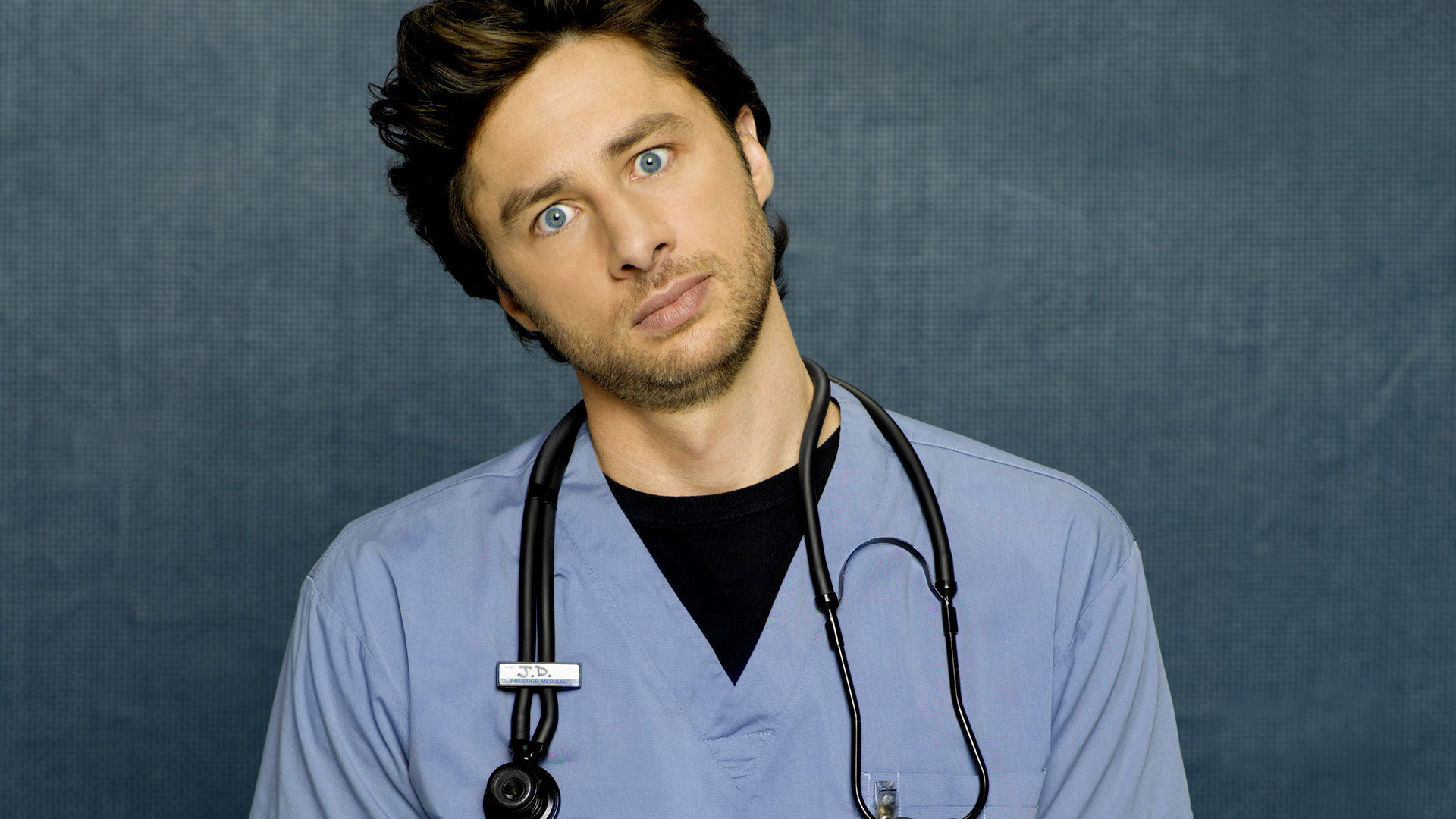 Zach Braff: Nominee for Primetime Emmy Award for Outstanding Comedy Series in 2005 and 2006 for role in Scrubs. 1920x1080 Full HD Background.