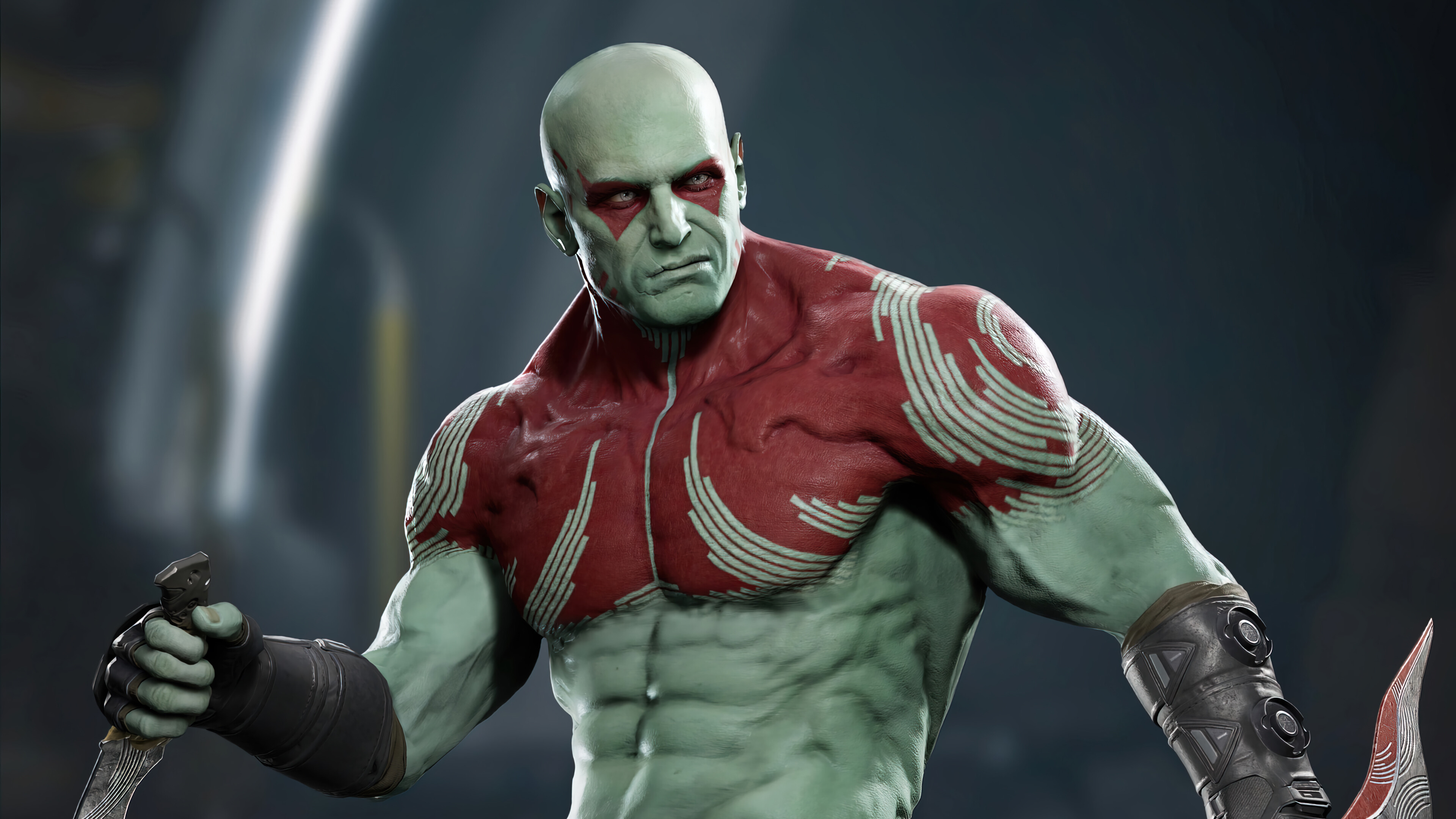 Marvel's Guardians of the Galaxy: Drax can easily stagger enemies, Superhero video game. 3840x2160 4K Wallpaper.