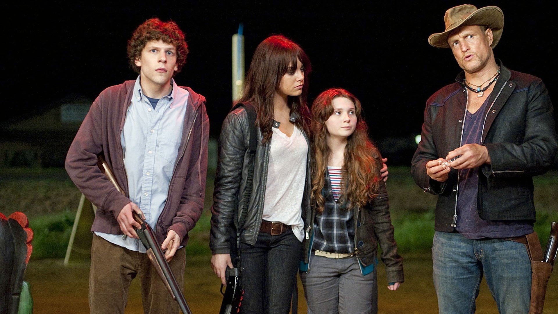 Zombieland: The film was released on 2 October 2009, Woody Harrelson. 1920x1080 Full HD Wallpaper.
