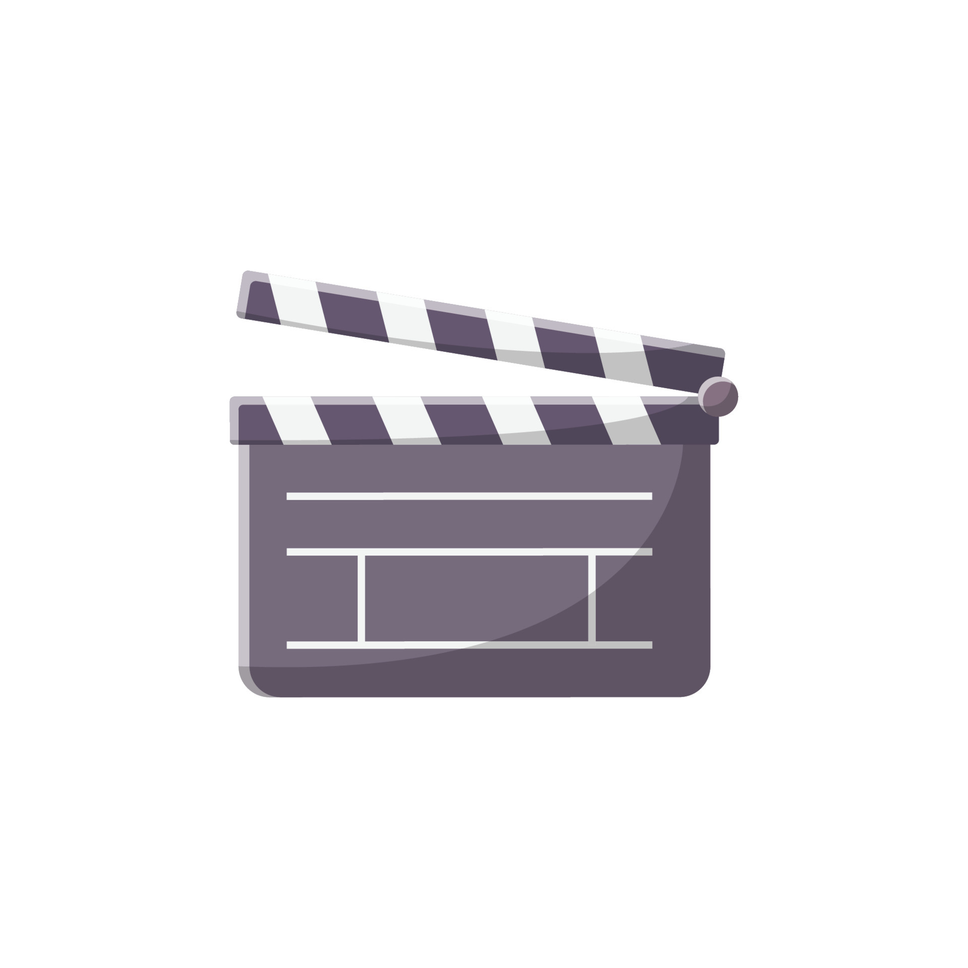 Clapperboard illustration, Clean icon design, Isolated white background, 1920x1920 HD Handy