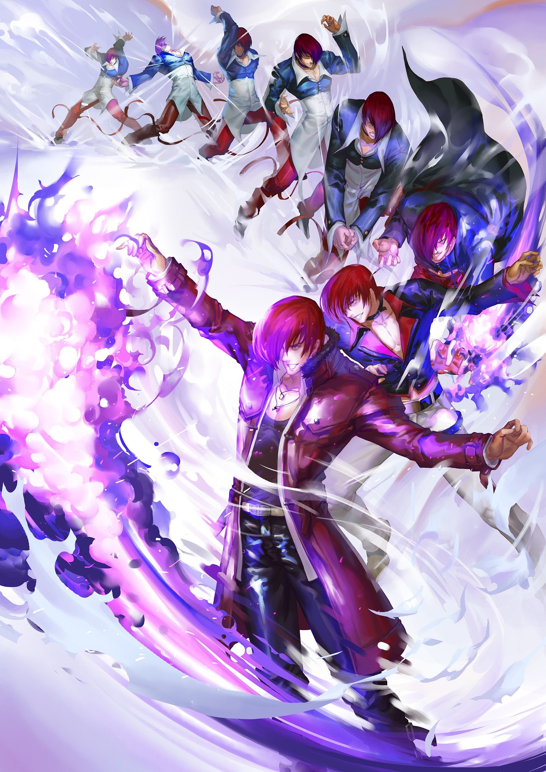 Iori Yagami, Gaming character, Street Fighter tribute, Hero Fighter art, 1800x2550 HD Handy