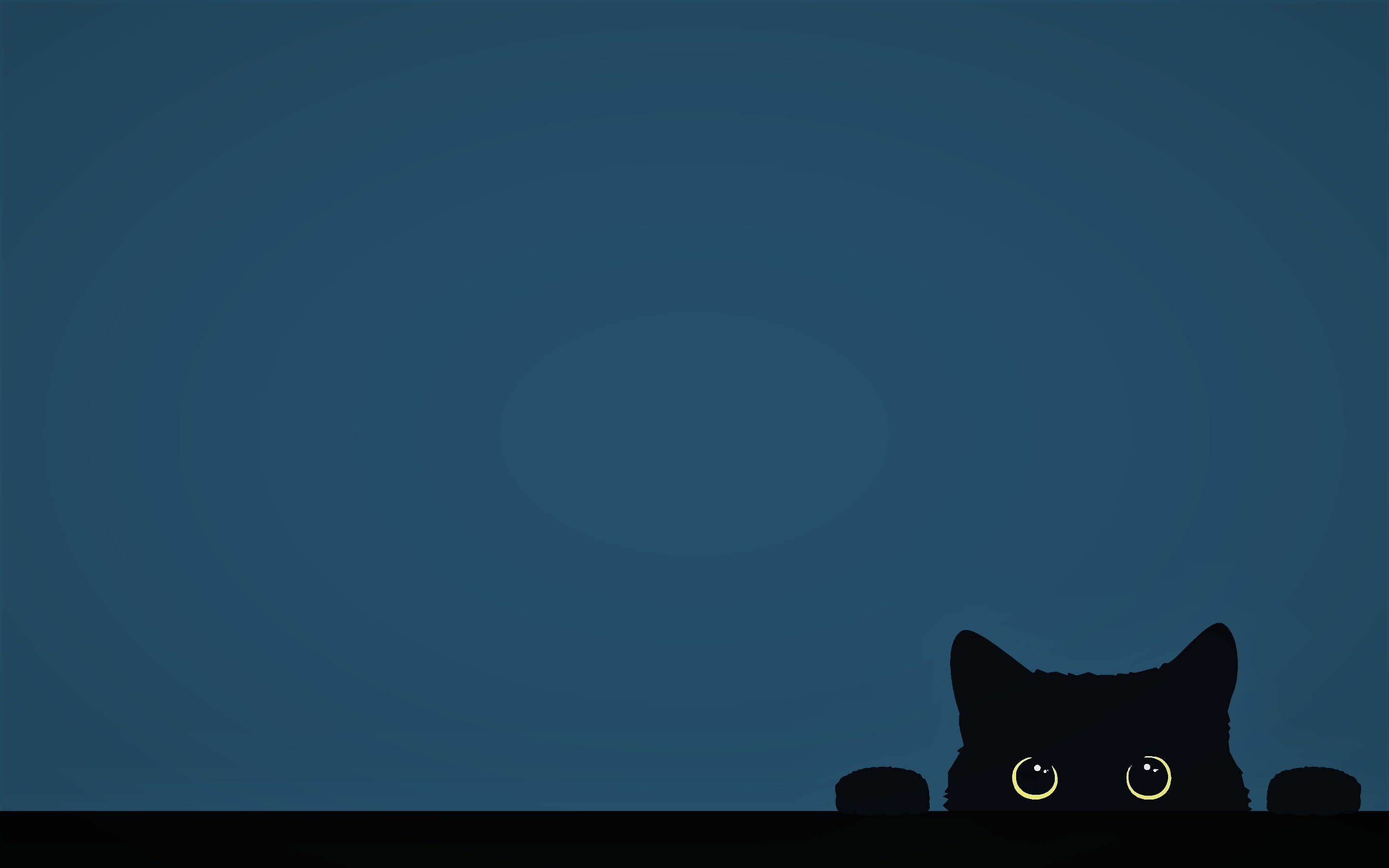 Minimalistic cat art, Funny cat illustrations, Cute yellow eyes, Simple and clean backgrounds, 2880x1800 HD Desktop