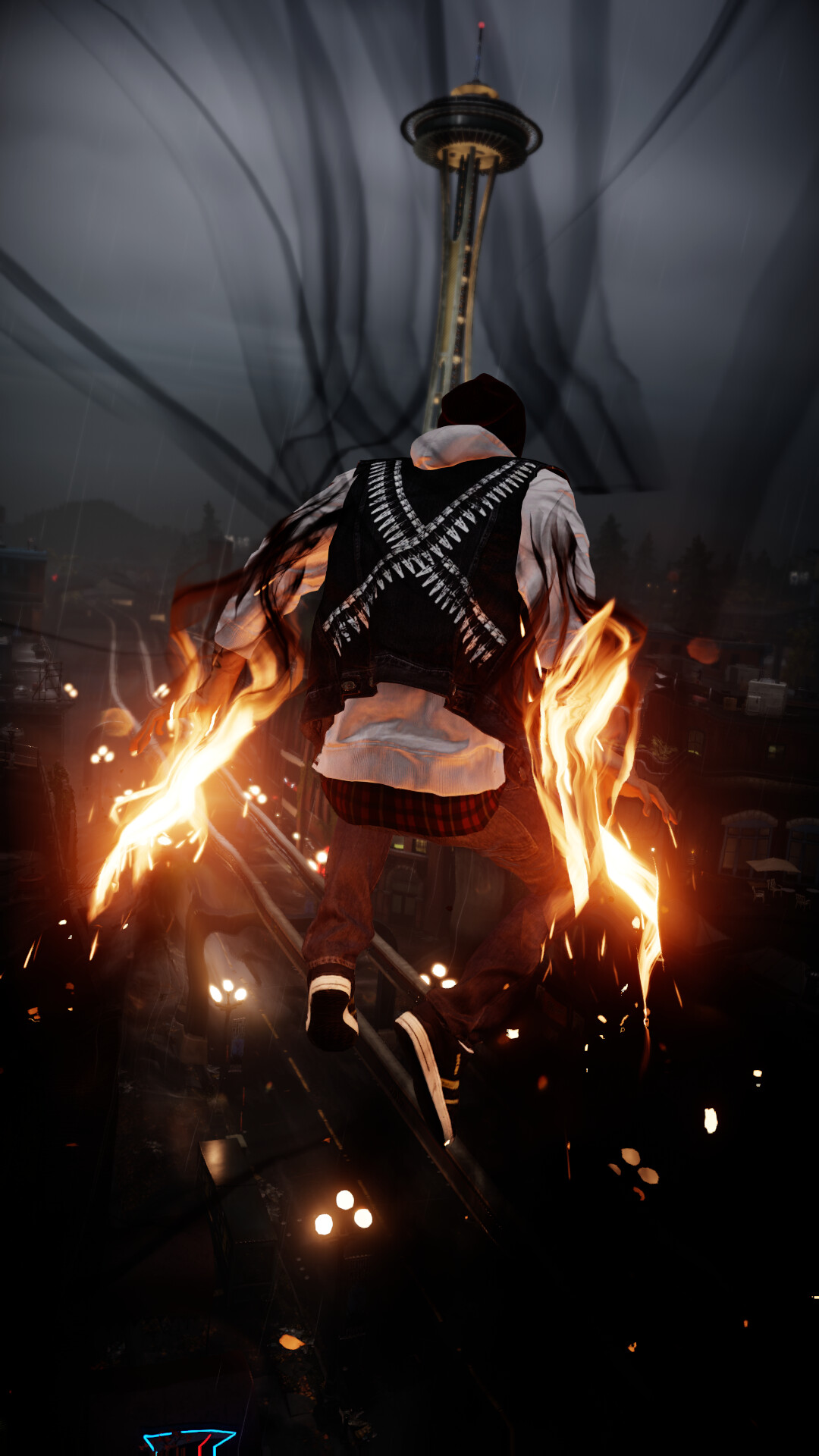 inFAMOUS: One of the best-selling PlayStation 4 games, Developed by Sucker Punch Productions. 1080x1920 Full HD Background.