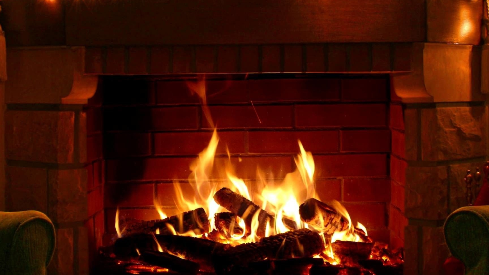 Fireplace: Masonry space where wood is burnt and vented outside via a chimney. 1920x1080 Full HD Wallpaper.