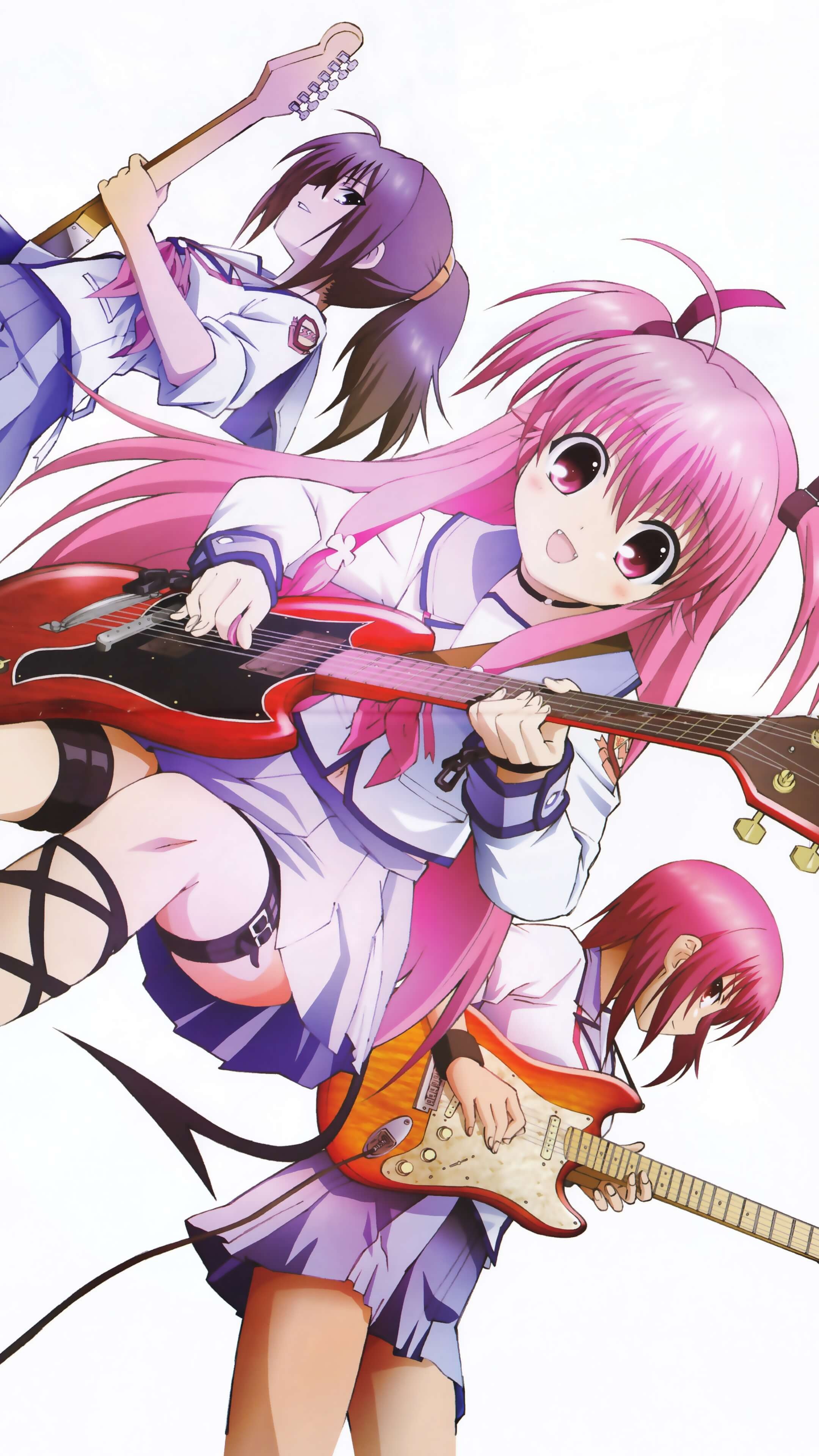 Angel Beats! (Anime): Masami Iwasawa, Founder and original leader of the band Girls Dead Monster, Trio. 2160x3840 4K Background.