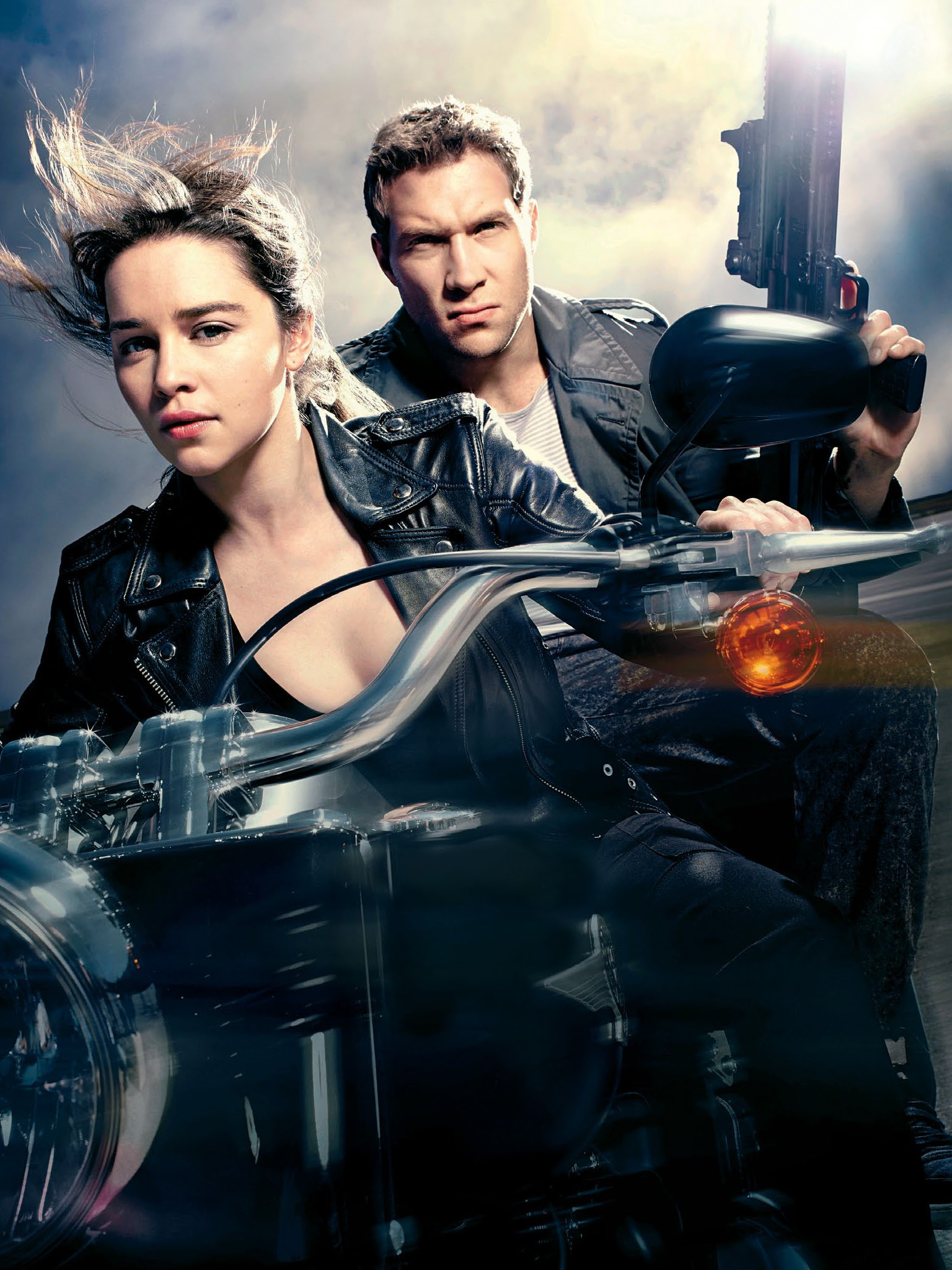 Terminator Genisys, Photoshoot, Emilia Clarke, Jai Courtney, 1540x2050 HD Phone