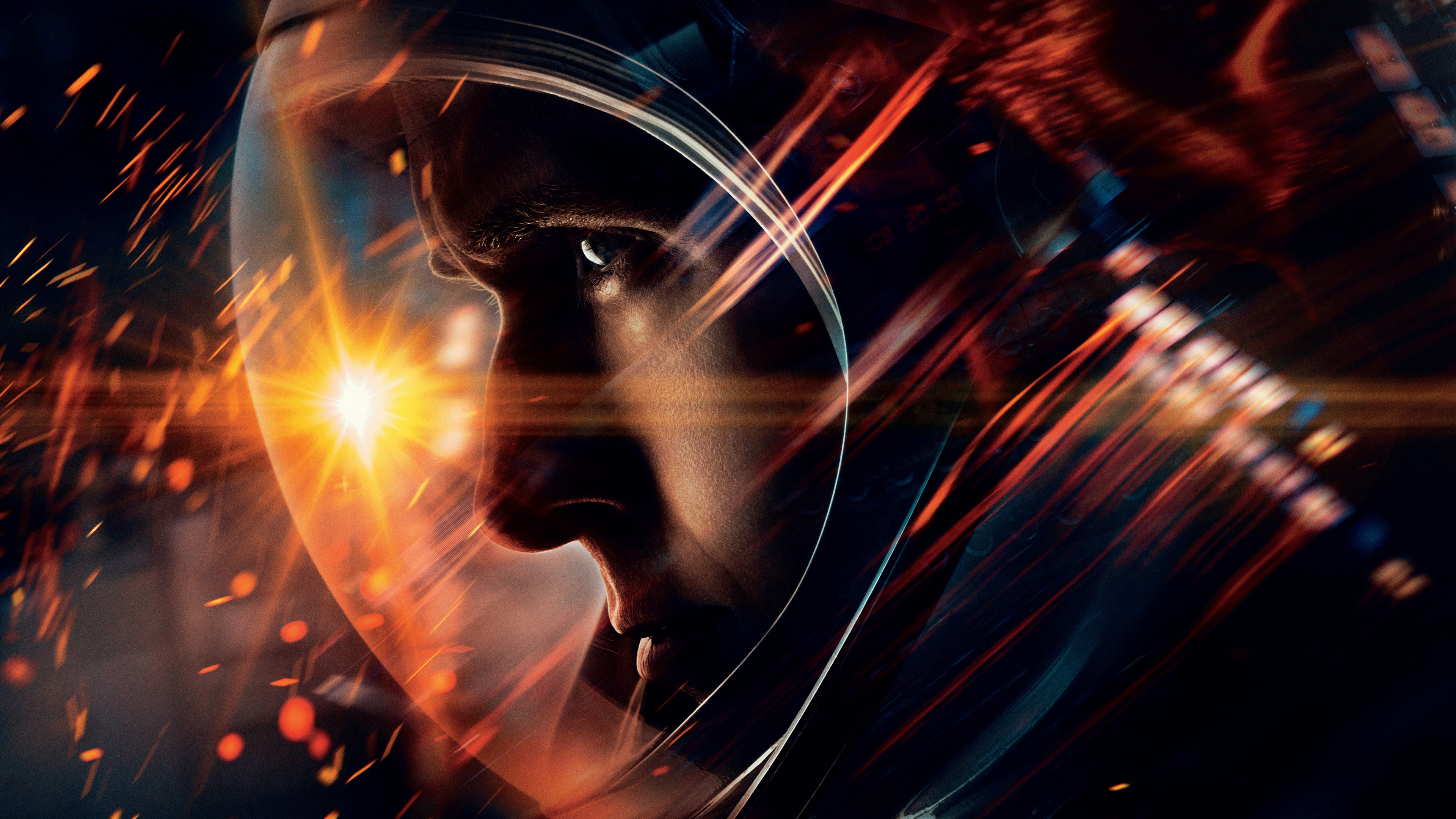 First Man: The film stars Ryan Gosling as Neil Armstrong, alongside Claire Foy, Jason Clarke, Kyle Chandler. 3840x2160 4K Background.