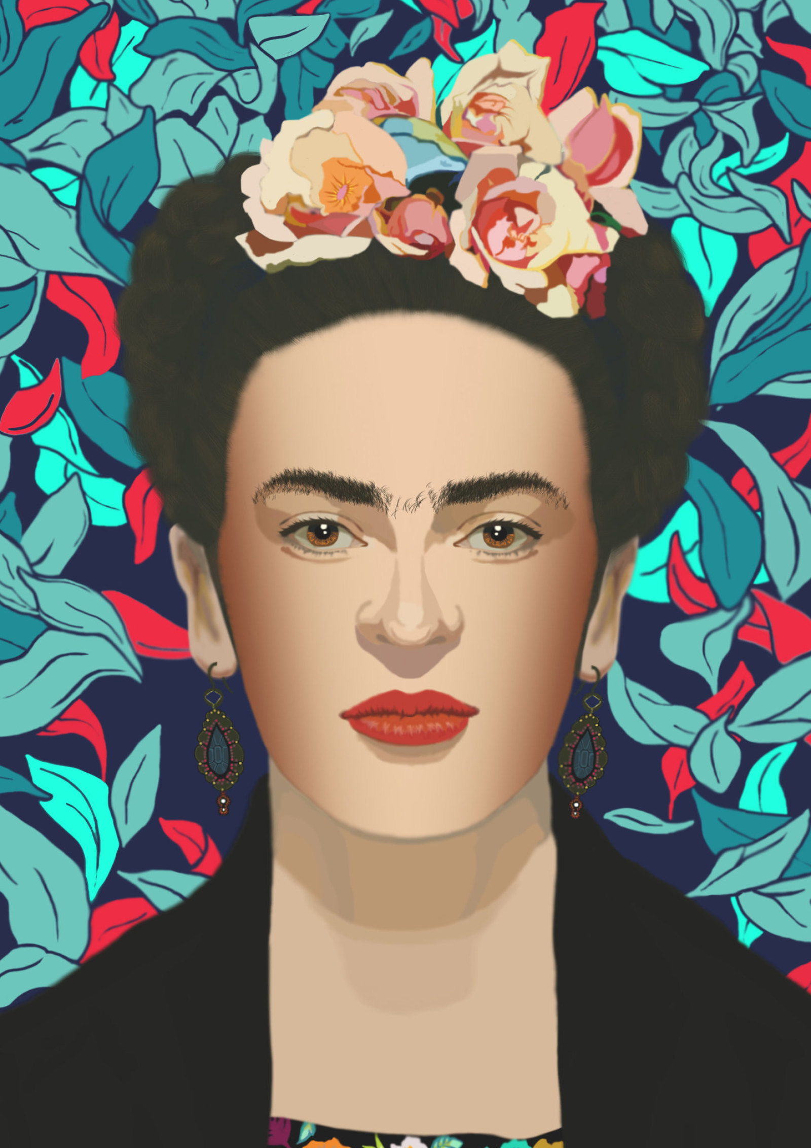 Captivating wallpapers, Frida Kahlo's world, Artistic inspiration, Bold colors, 1600x2270 HD Phone