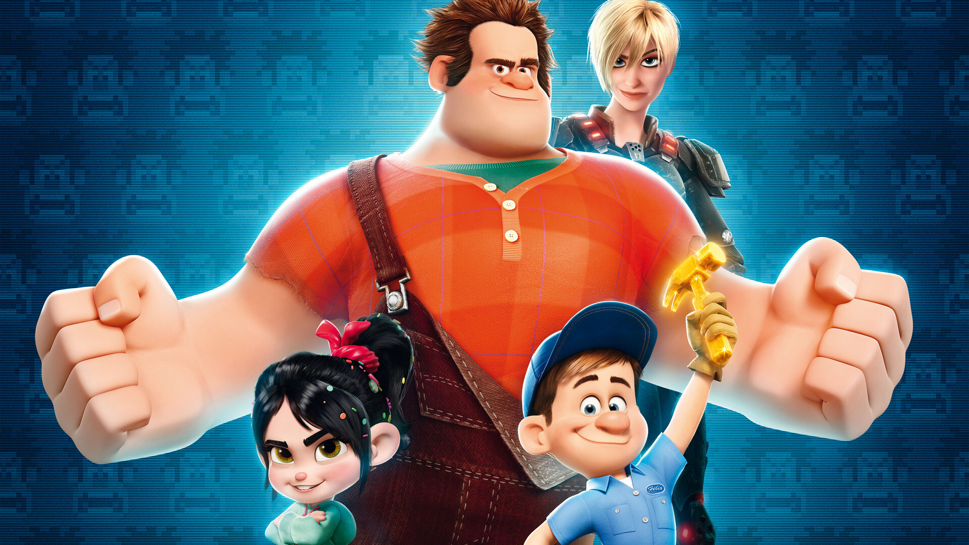 Wreck-It Ralph: The 52nd animated film from Disney's canon line-up, directed by Rich Moore, former director on The Simpsons. 1920x1080 Full HD Background.