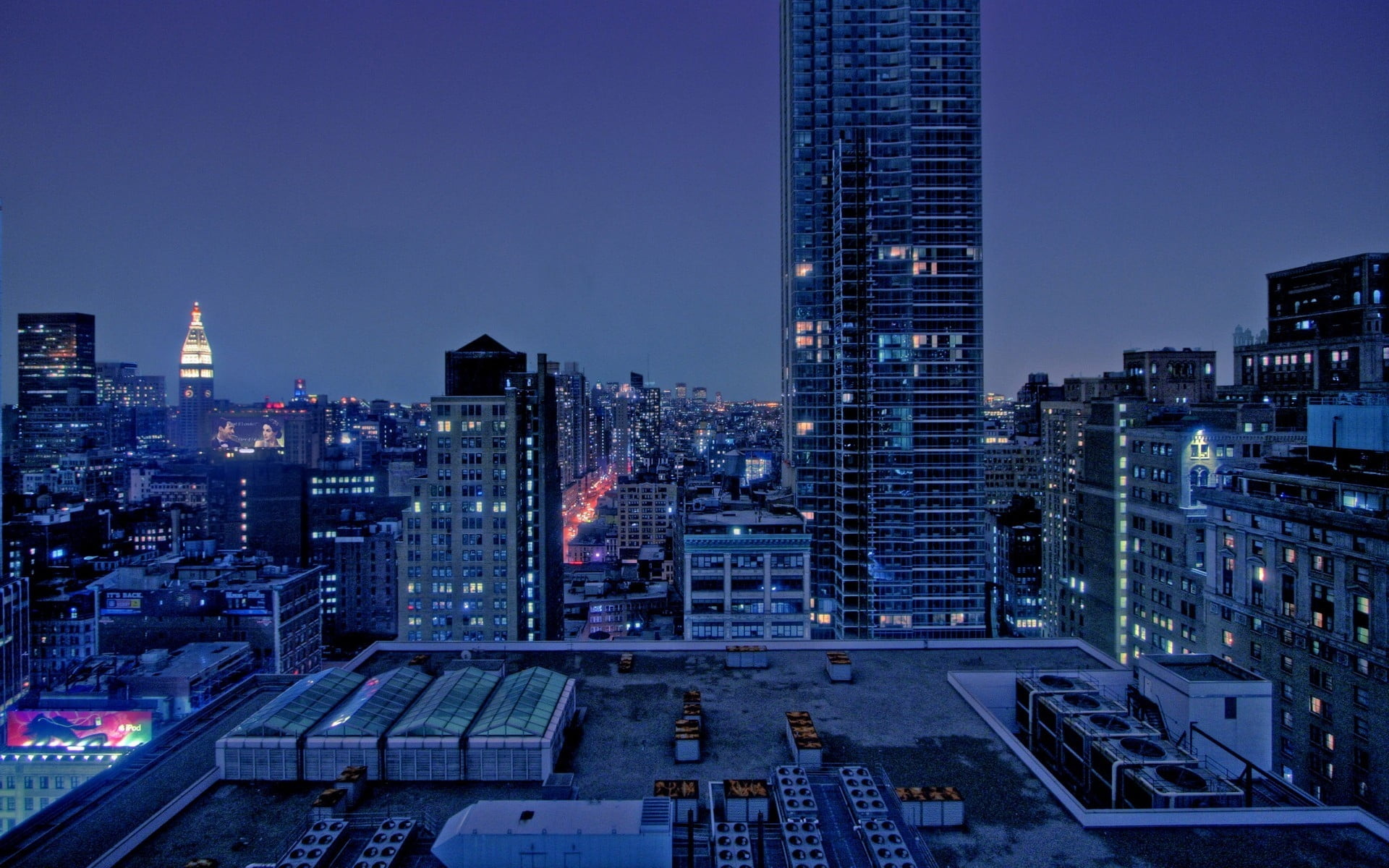 Roof top view, Under night, HD wallpaper, Cityscape, 1920x1200 HD Desktop