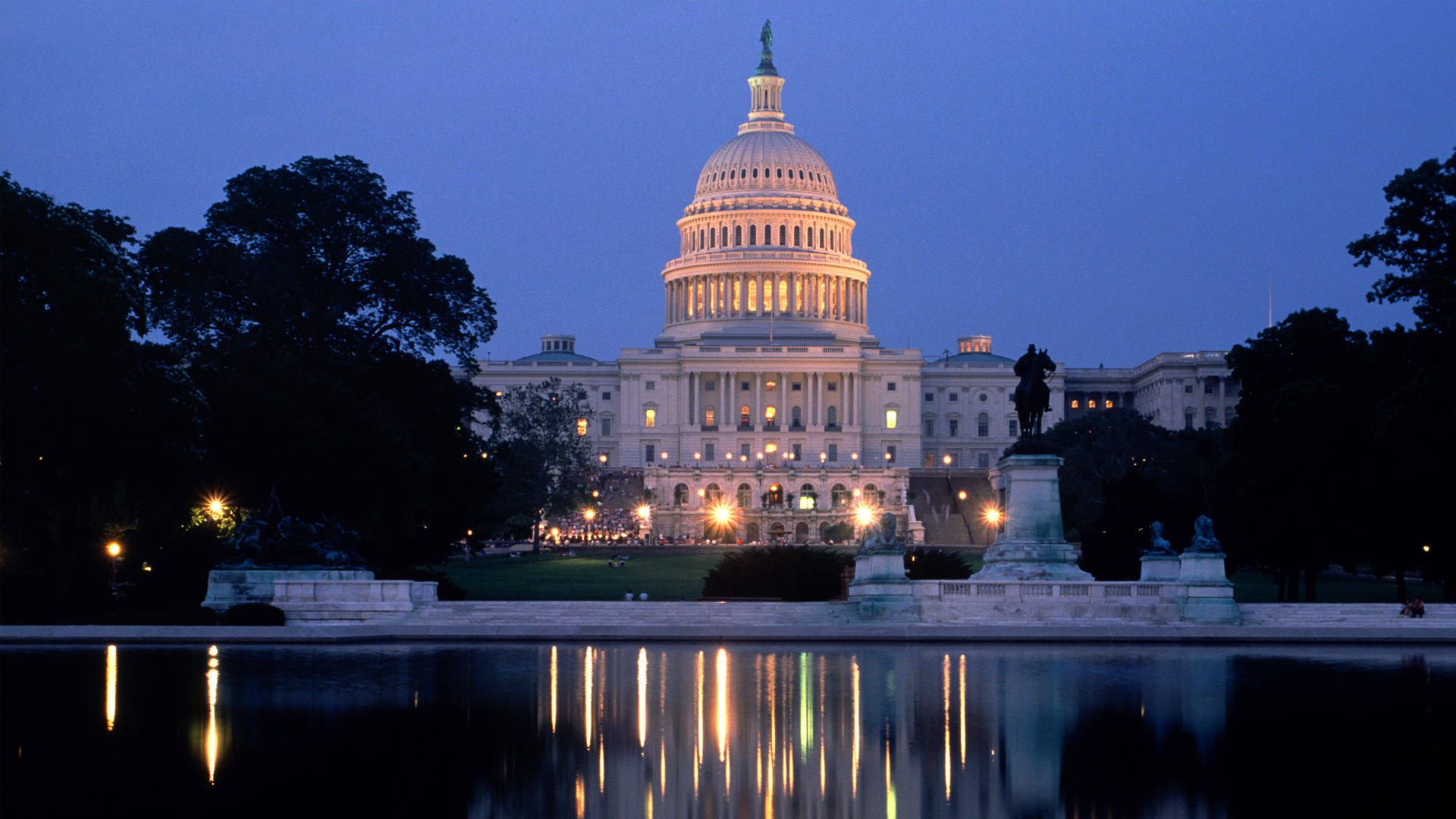 Washington, D.C.: District of Columbia, Capitol, Landmark. 1920x1080 Full HD Background.
