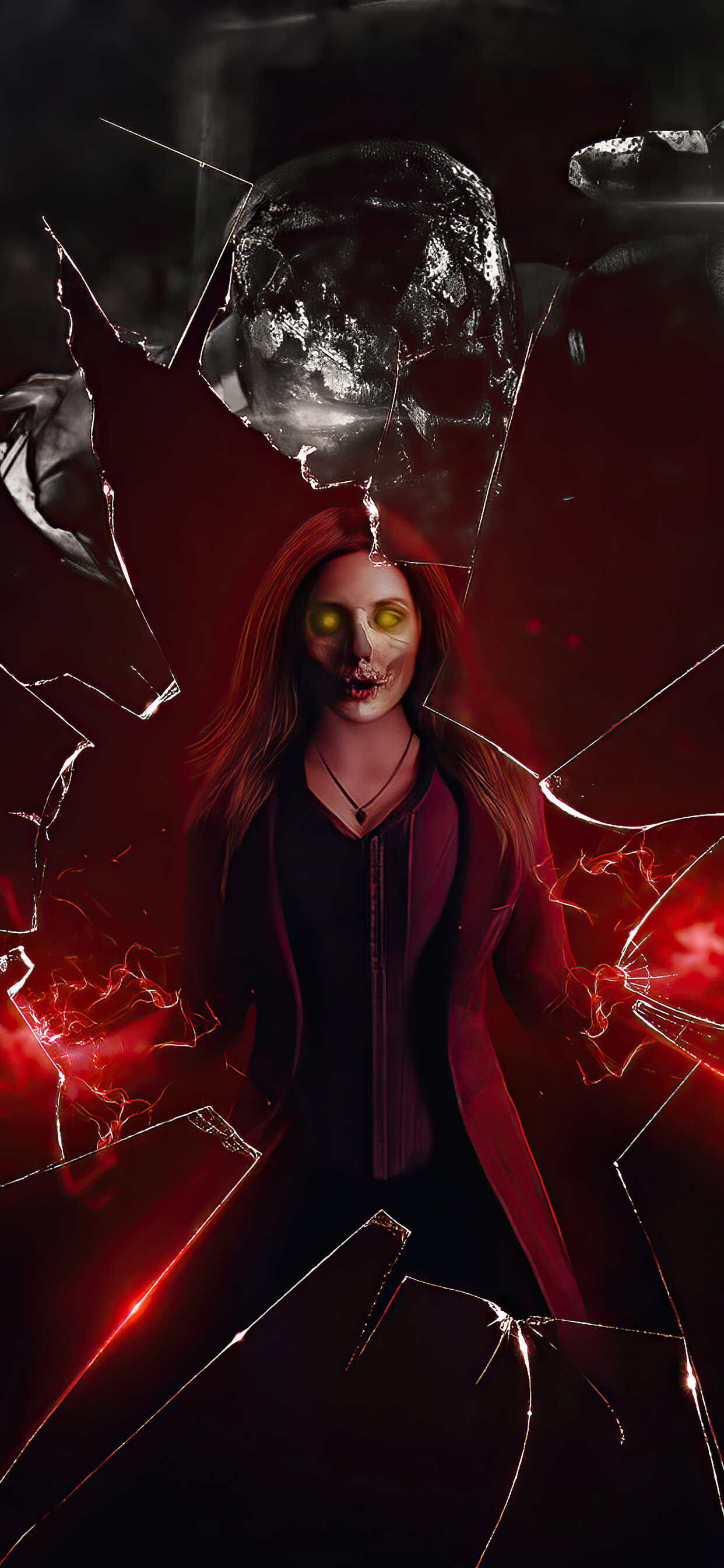 What If...?: Wanda Maximoff, Scarlet Witch, Was infected by the Quantum Virus. 1250x2690 HD Background.