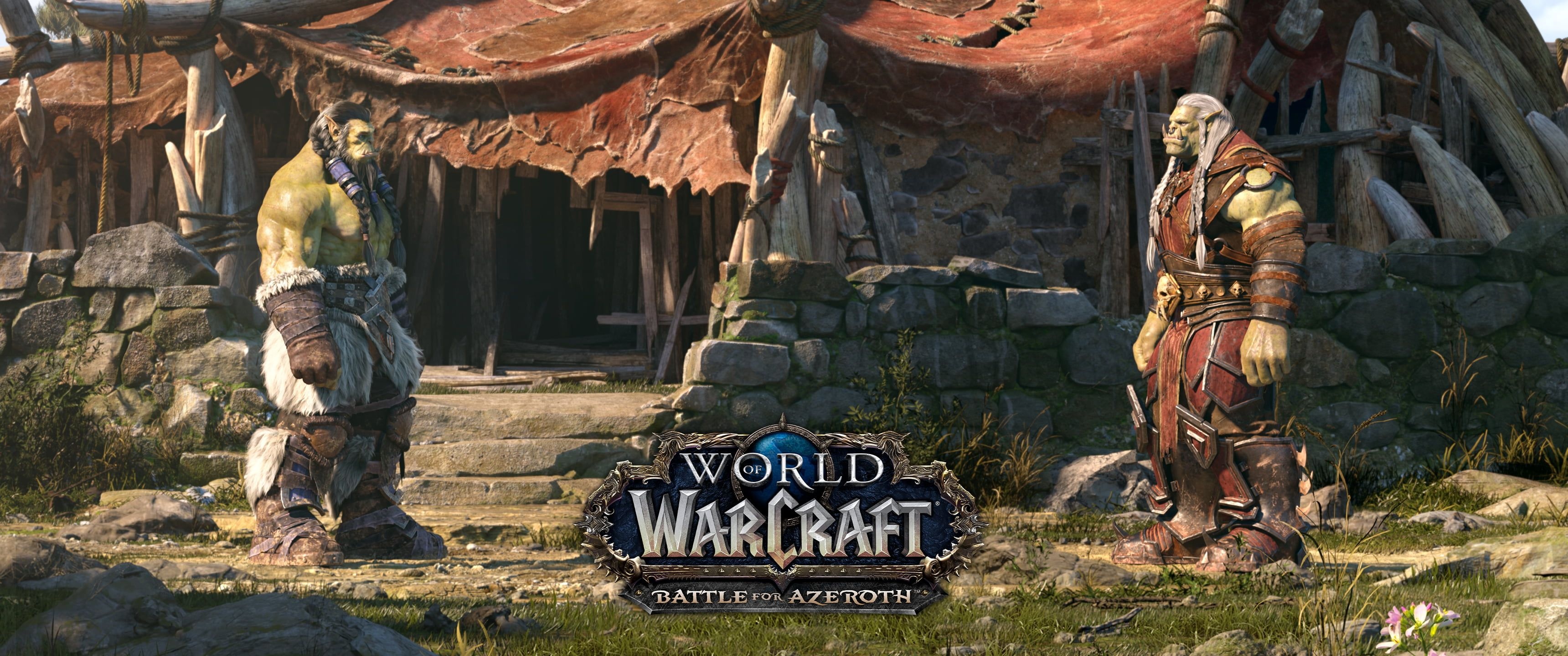 Battle for Azeroth, Horde (WOW) Wallpaper, 3440x1440 Dual Screen Desktop