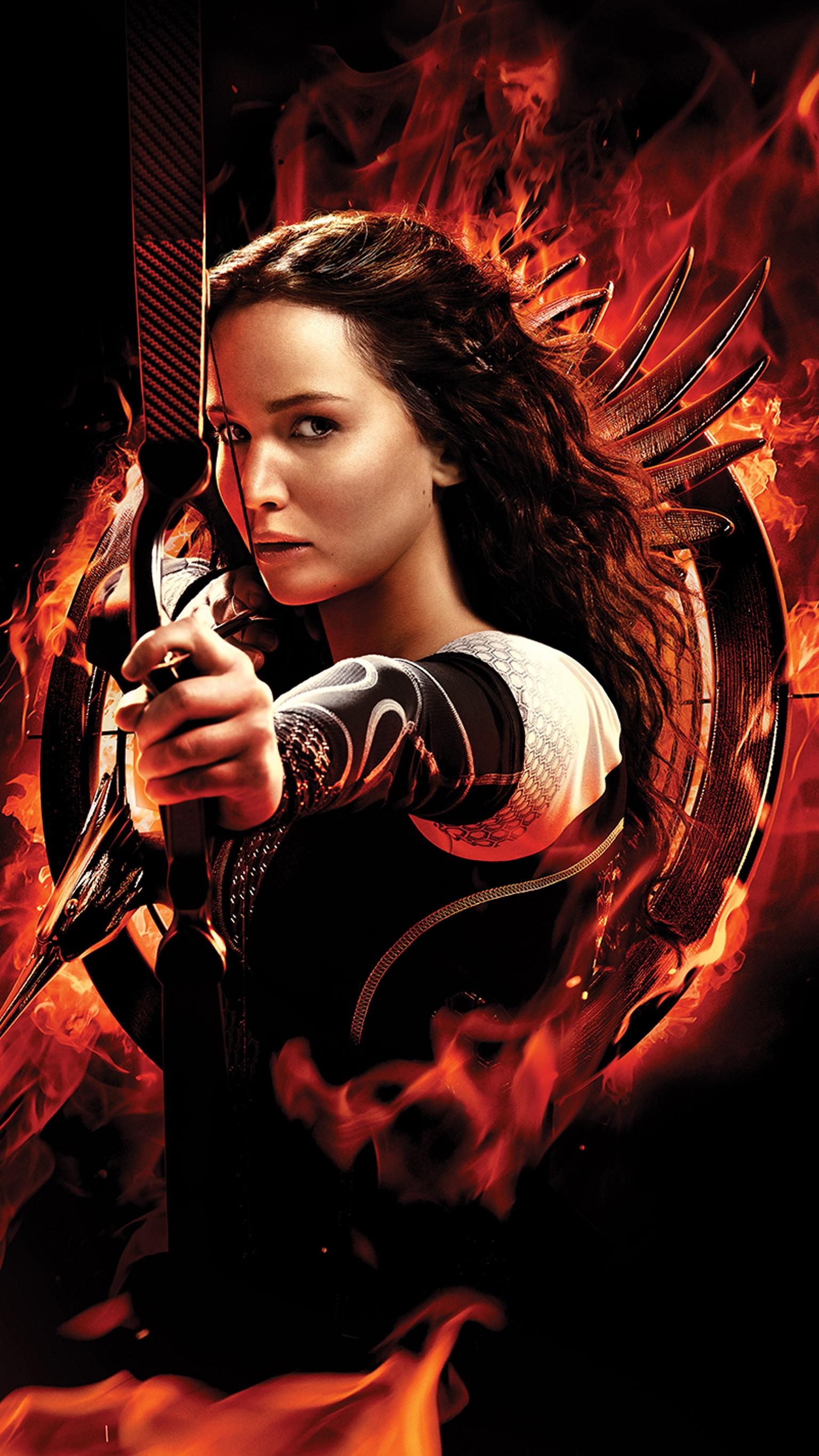 Hunger Games: Katniss Everdeen, A movie franchise based on a series of books by Suzanne Collins. 1540x2740 HD Wallpaper.