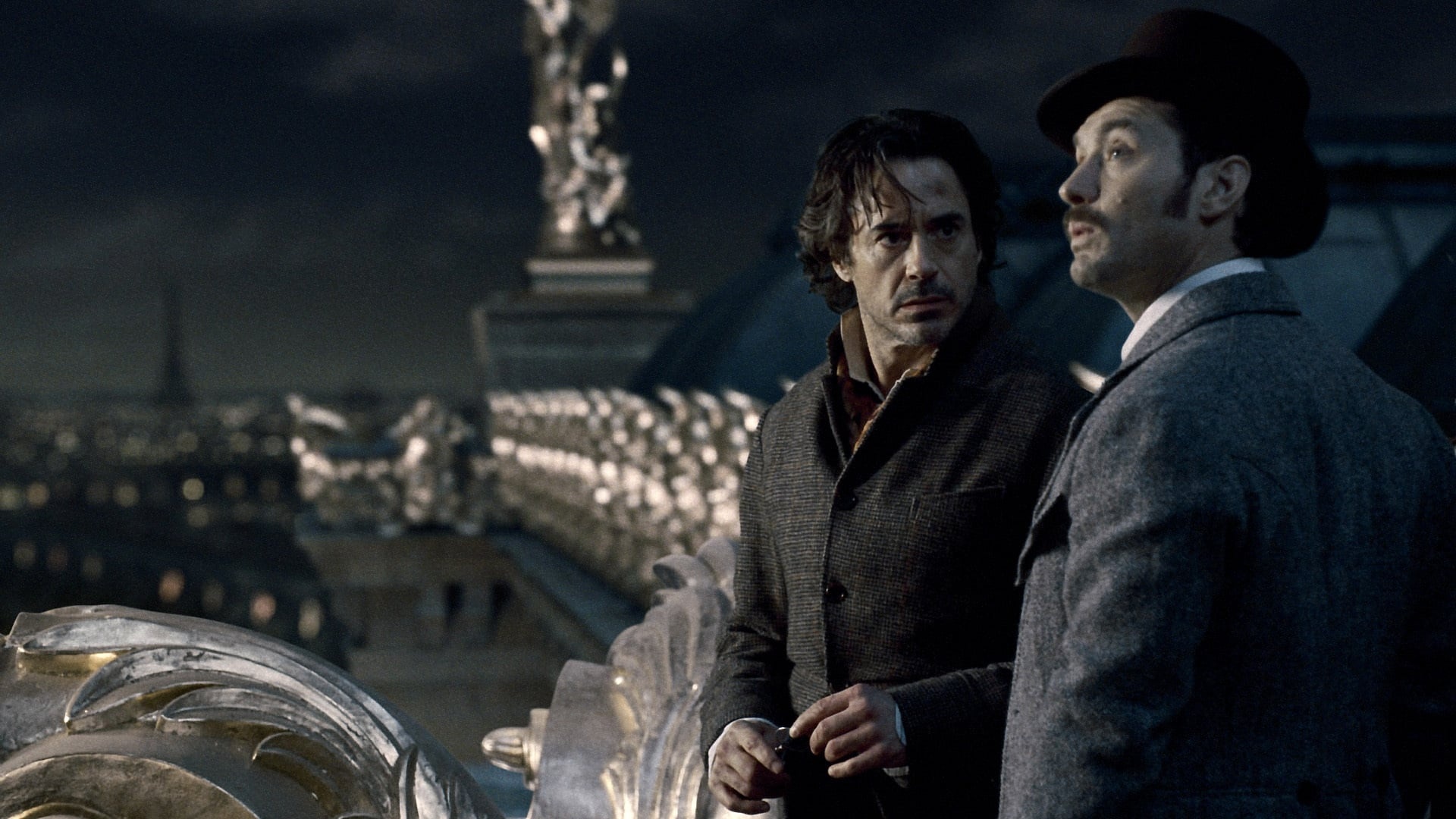 Sherlock Holmes: A Game of Shadows, Intriguing backdrops, Movie database, Shadowy atmosphere, 1920x1080 Full HD Desktop