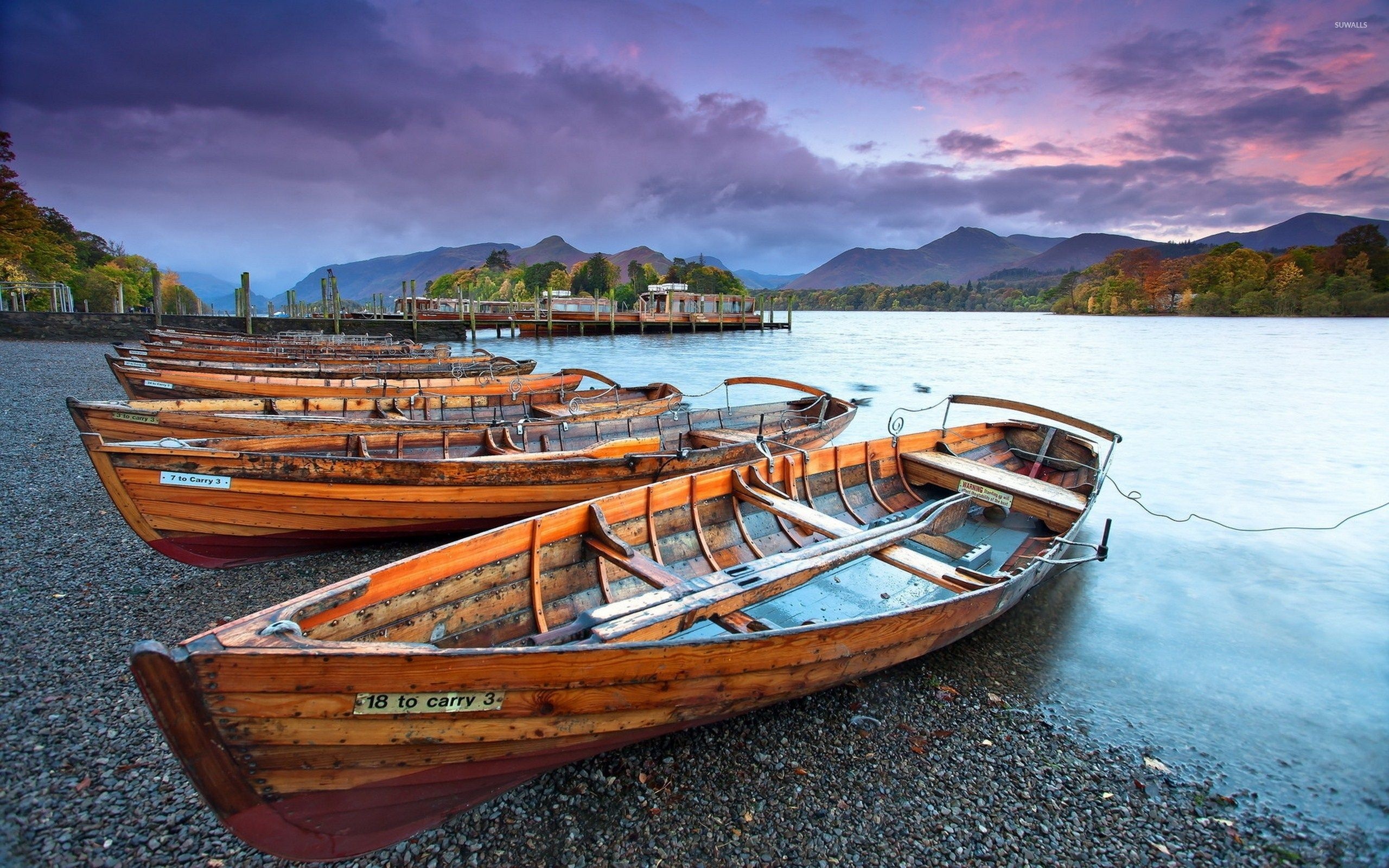 Boat: Wooden vessel built for navigation on a river. 2560x1600 HD Wallpaper.