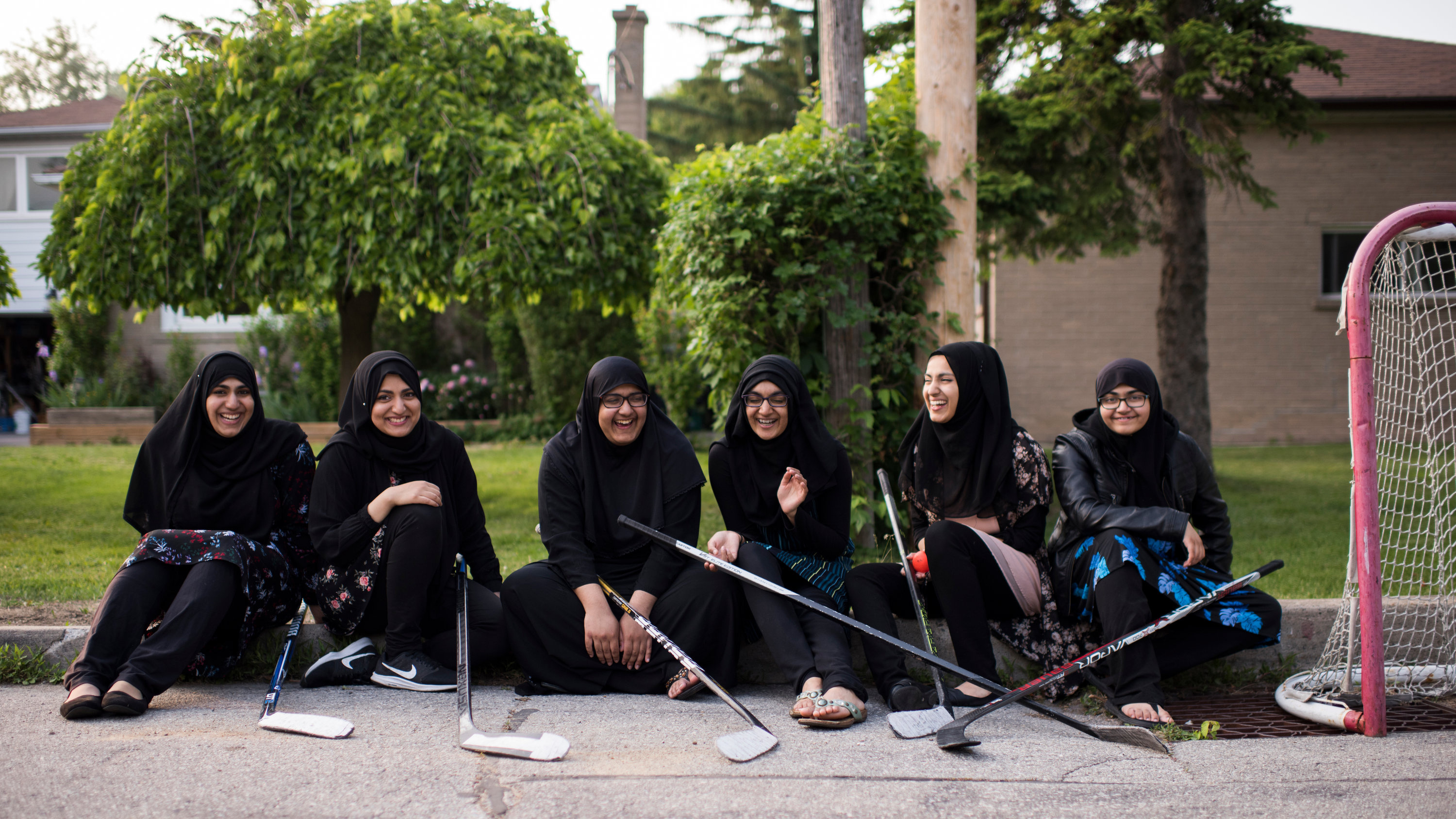 Ball Hockey: The Azmi Sisters, Hijab-wearing Muslim Players, Summer League of the Toronto Women’s Ball Hockey Association. 3000x1690 HD Wallpaper.