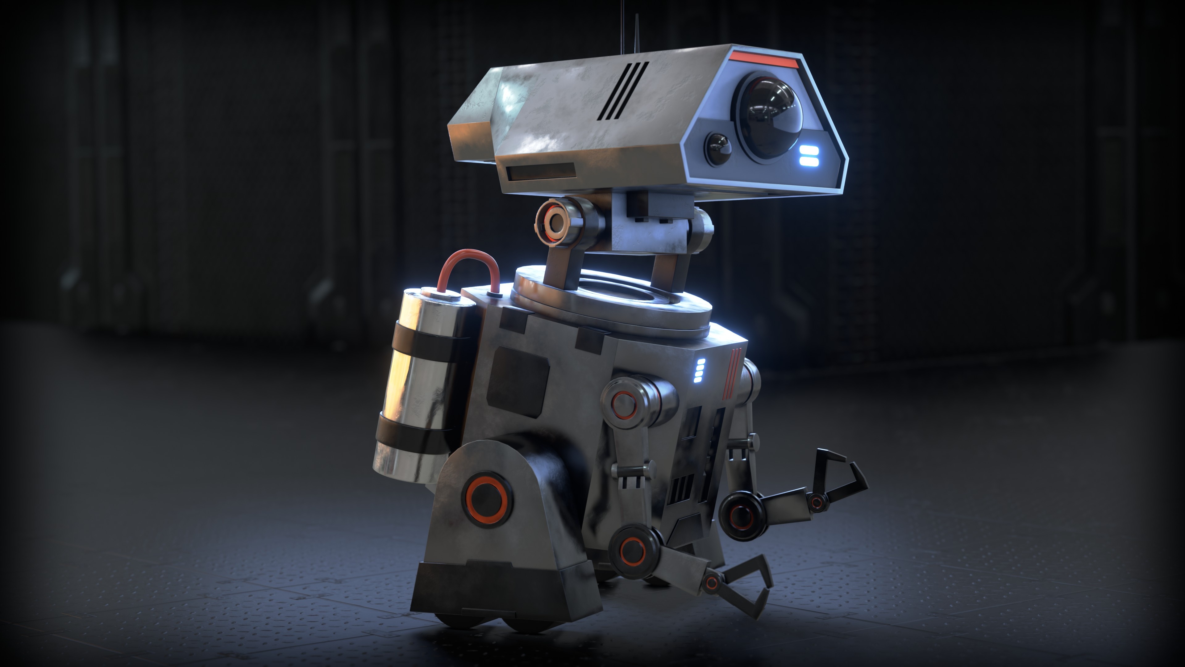Robot: Sci-Fi worker bot, Carrying out a complex series of actions automatically. 3840x2160 4K Wallpaper.