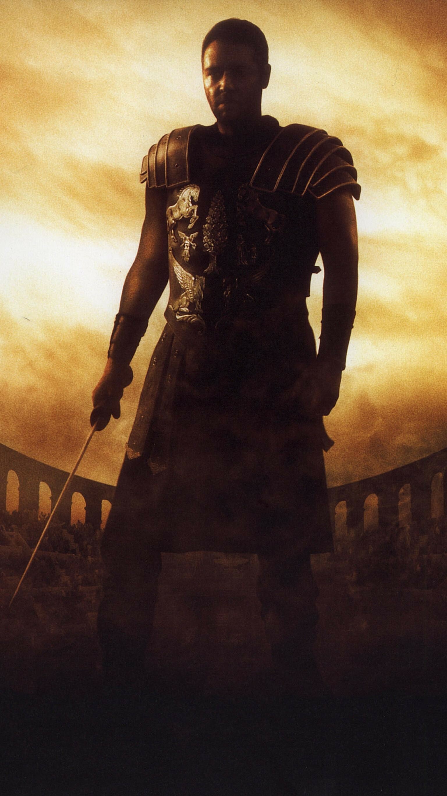 Gladiator: American historical epic film, Released in 2000. 1540x2740 HD Wallpaper.