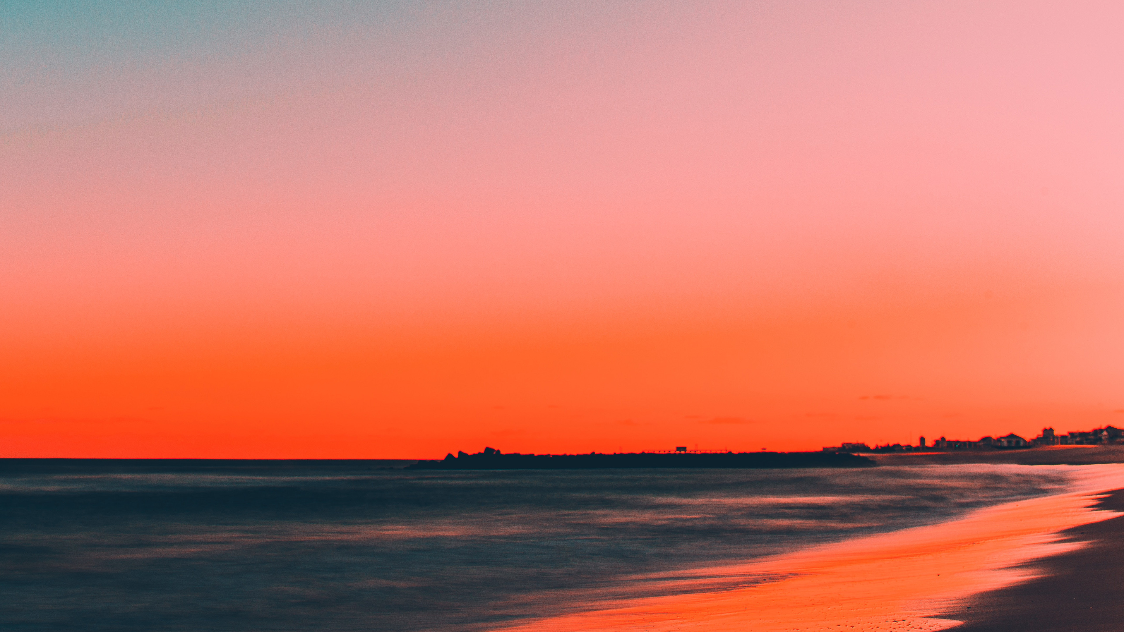 Bohai Sea, Sunset beach, Fall night sea, Nature wallpaper, 3840x2160 4K Desktop