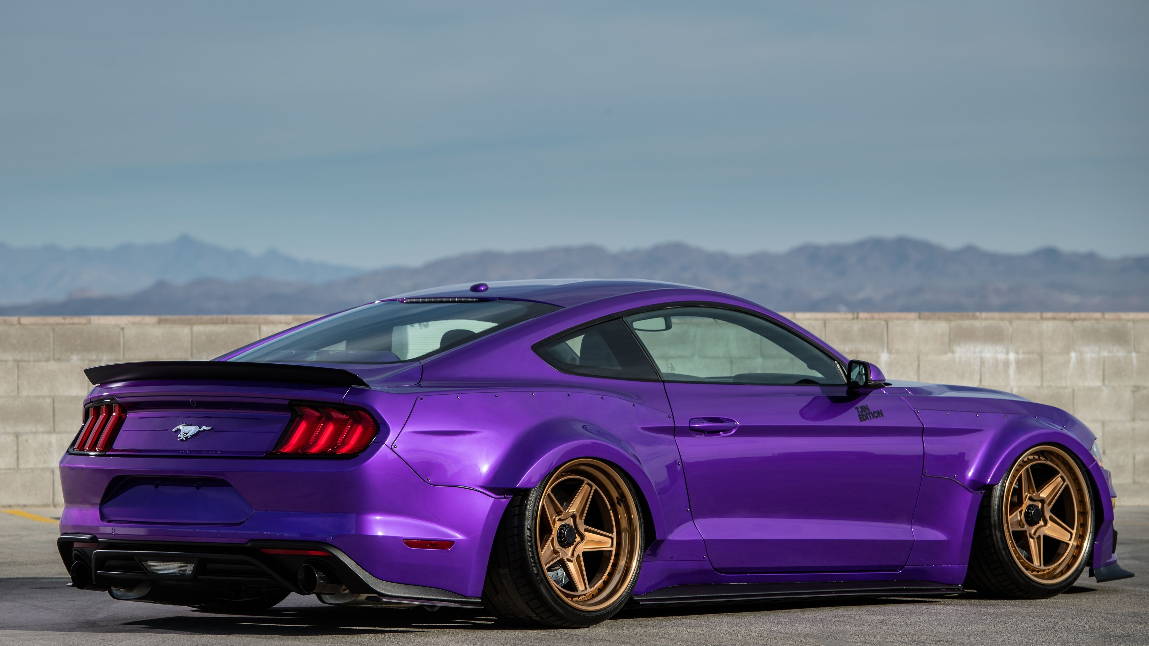 Tjin Edition Ford Mustang EcoBoost, Custom rear view, Modified muscle car, Performance parts, Eye-catching color, 3840x2160 4K Desktop