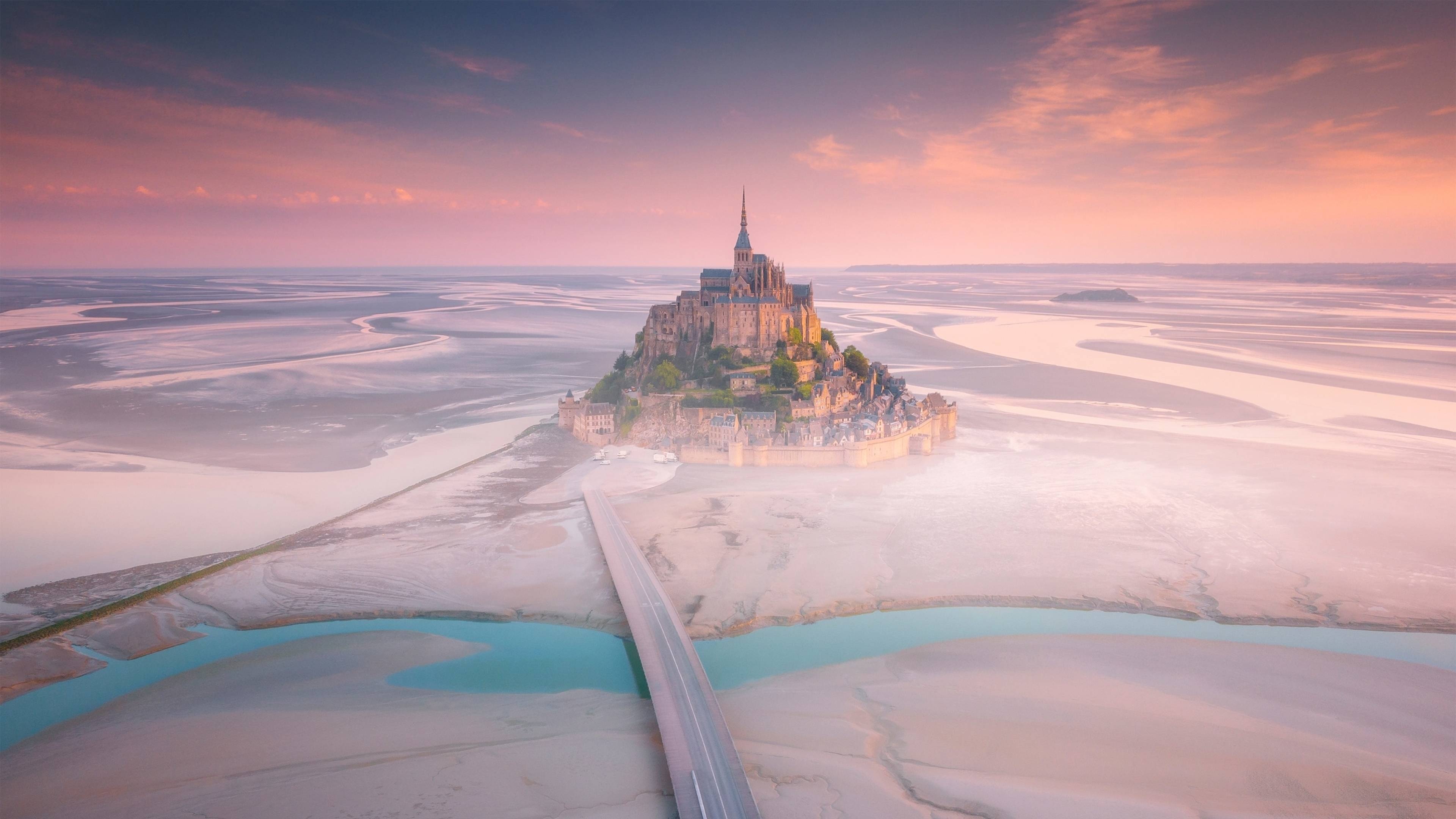 Mont St. Michel, Top free france, Backgrounds, Travels, 3840x2160 4K Desktop