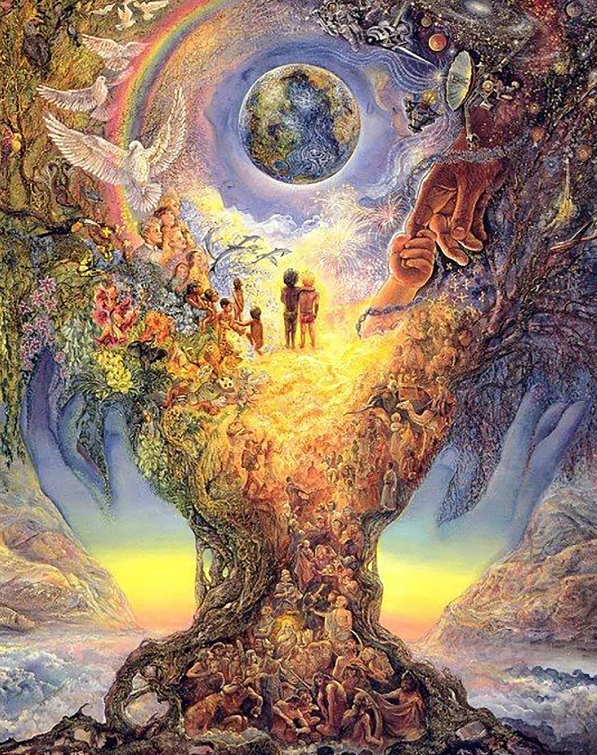 Josephine Wall, Trinx Tree of Life, Magical painting, Artistic masterpiece, 1980x2500 HD Phone