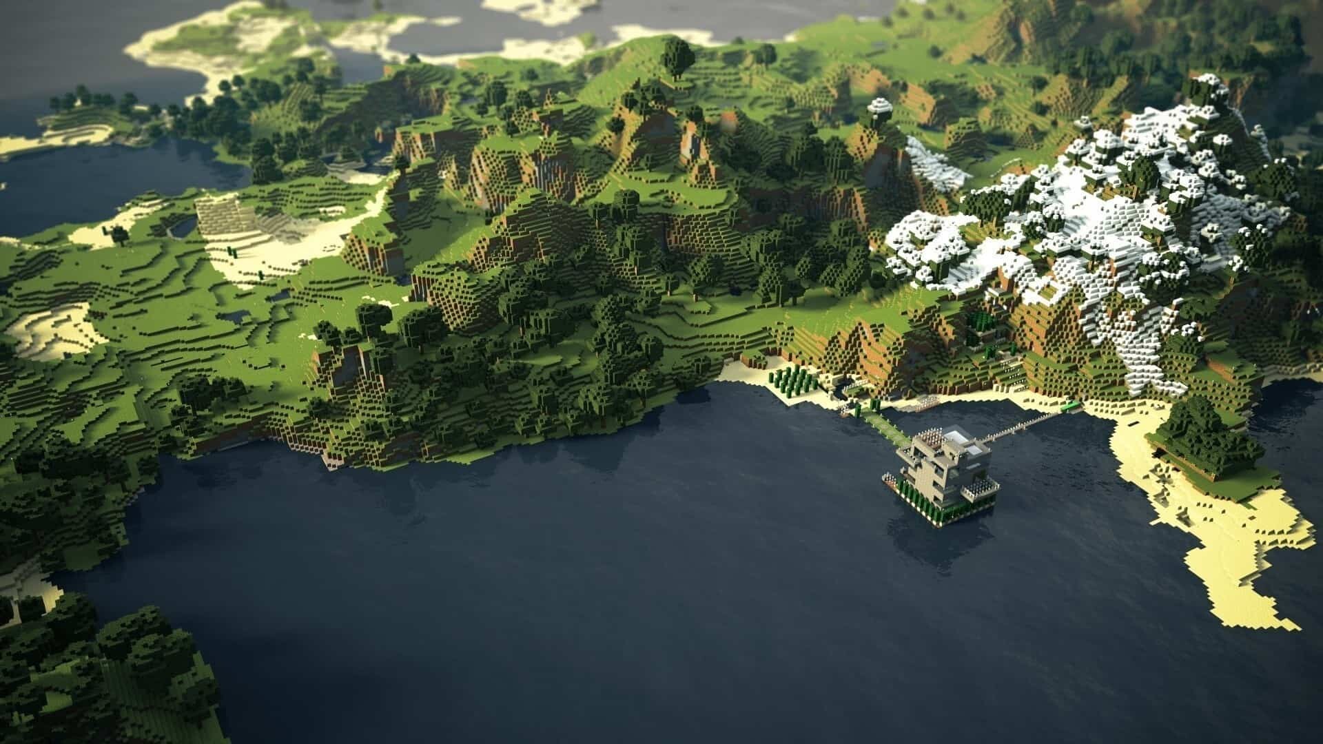 Minecraft: If a player dies in a hardcore world, they are no longer allowed to interact with it, so they can either be put into spectator mode and explore the world or delete it entirely. 1920x1080 Full HD Wallpaper.