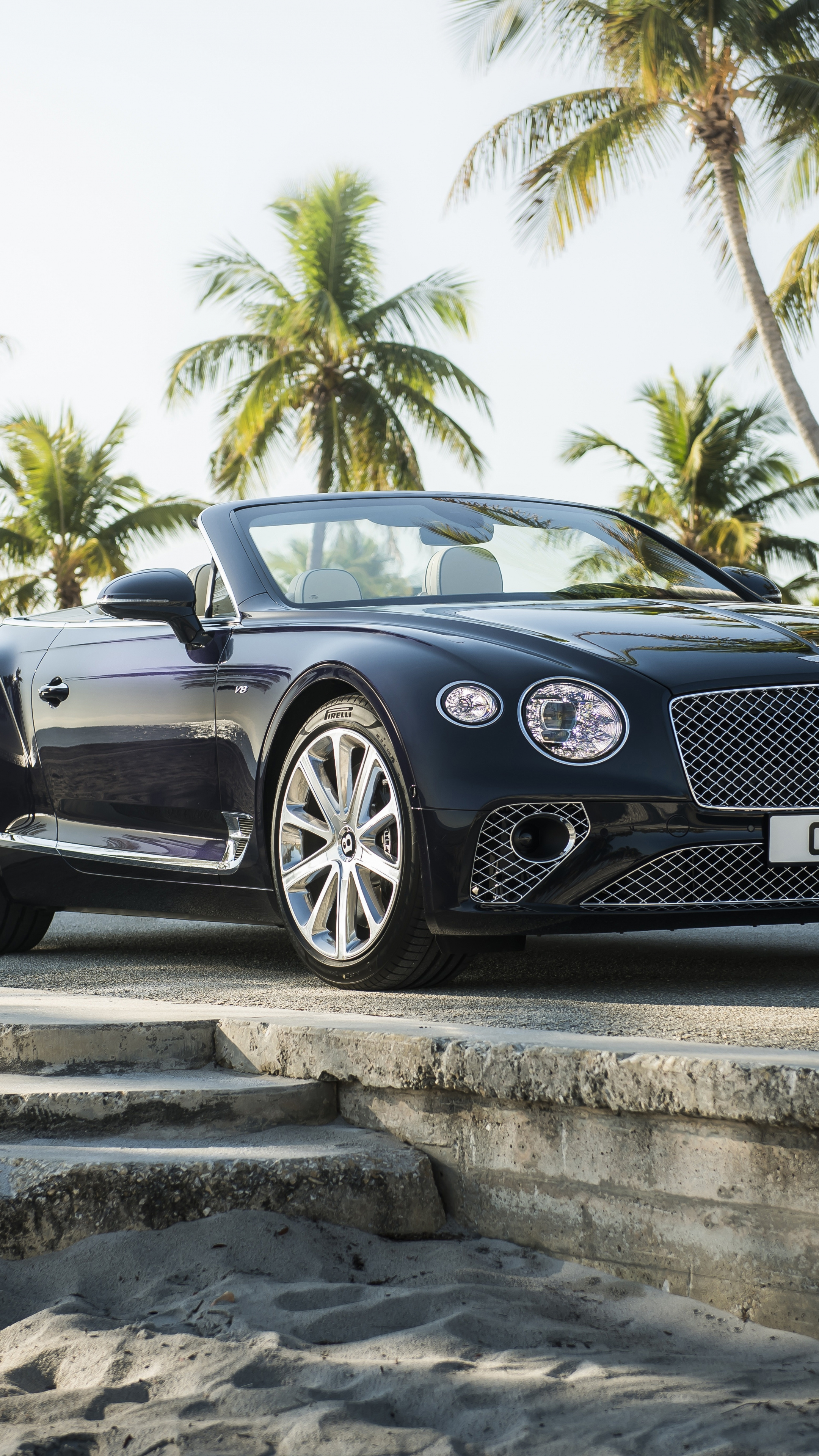 Bentley Continental GTC, Luxury car, Black car, Off-road adventure, 2160x3840 4K Handy