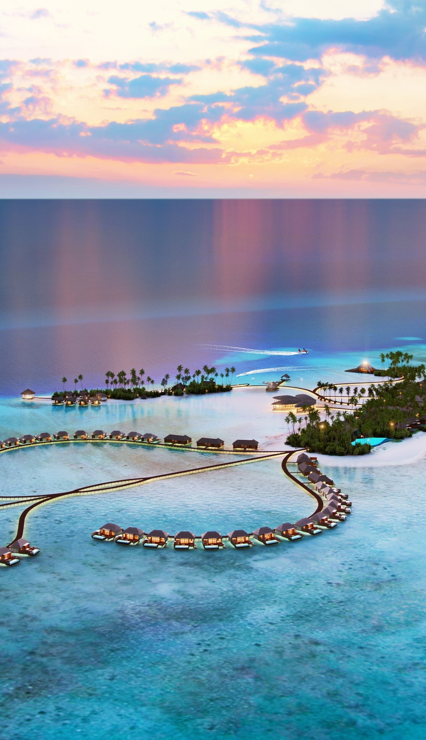 Maldives resorts, Aerial view, Island sea, Samsung Galaxy Note 8, 1440x2500 HD Phone