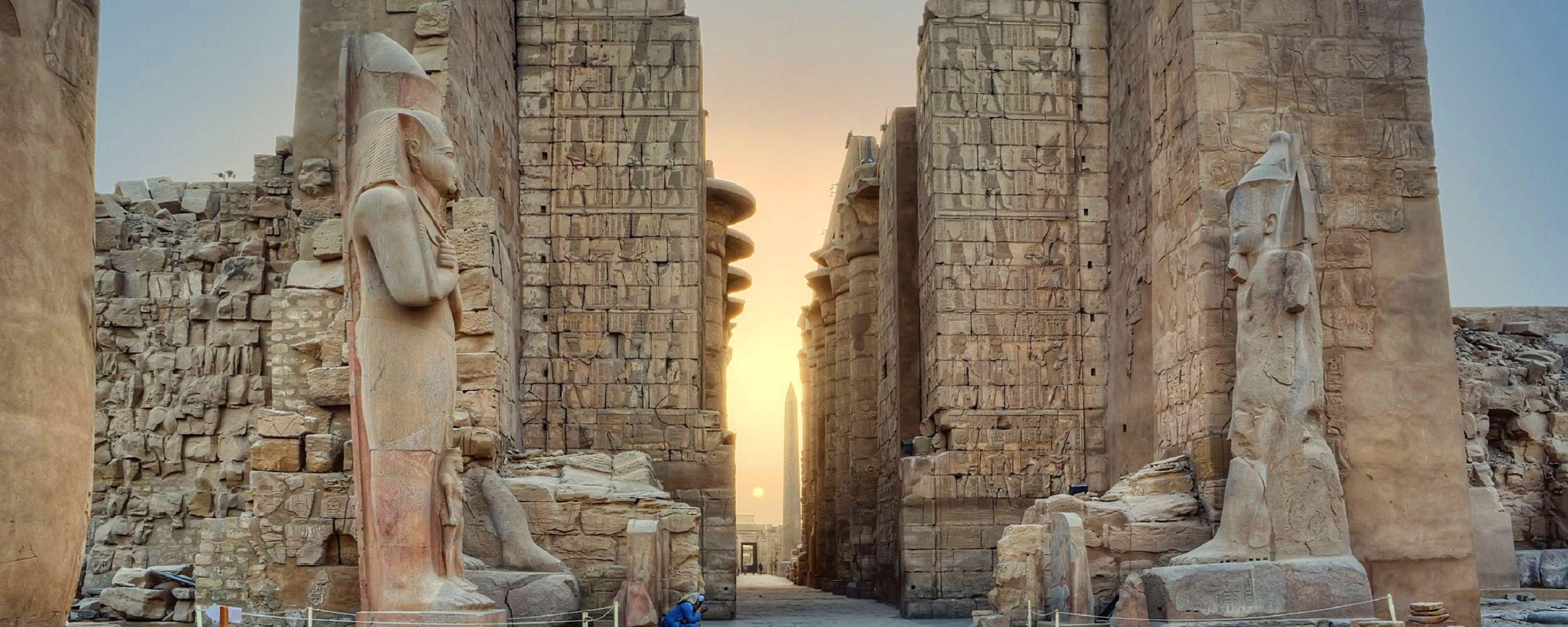 Luxor Temple Egypt, Ancient marvel, Architectural splendor, Historical significance, 2700x1080 Dual Screen Desktop