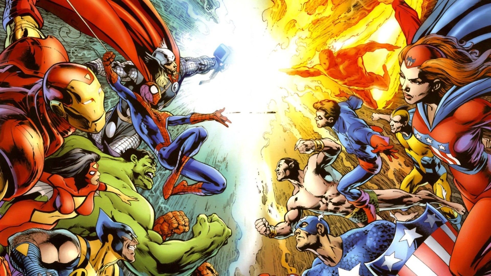 DC vs Marvel, Superhelden Wallpaper, 1920x1080 Full HD Desktop