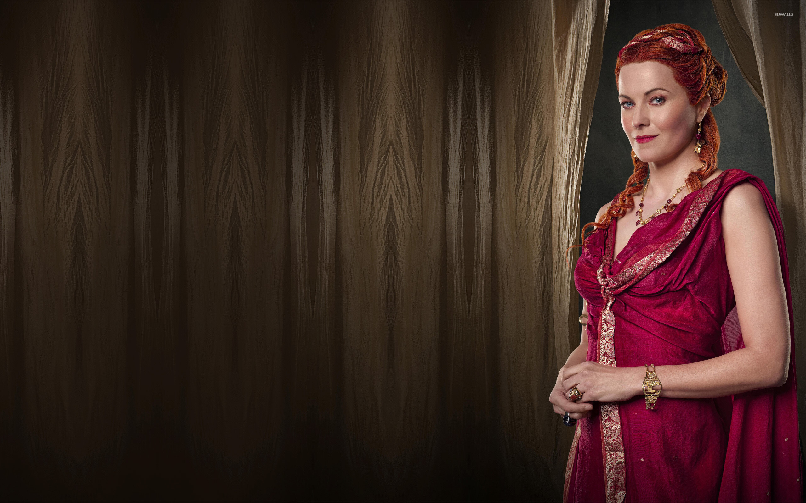Spartacus: Gods of the Arena: Lucy Lawless as Lucretia – Batiatus' wife, TV show. 2560x1600 HD Wallpaper.