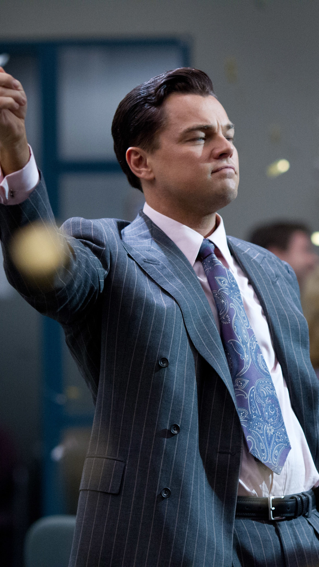 The Wolf of Wall Street: An entertaining film based on a true story, DiCaprio. 1080x1920 Full HD Wallpaper.