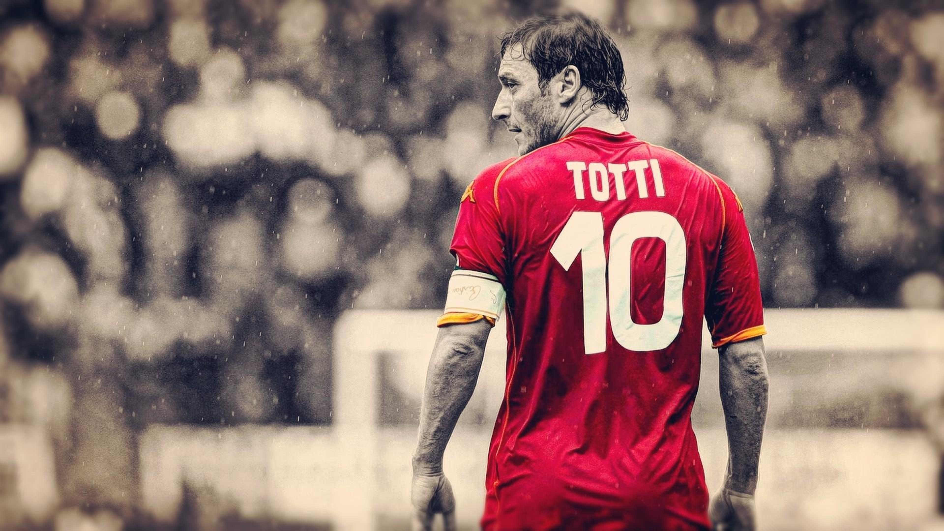 Francesco Totti: Italian former professional footballer, AS Roma. 3840x2160 4K Background.