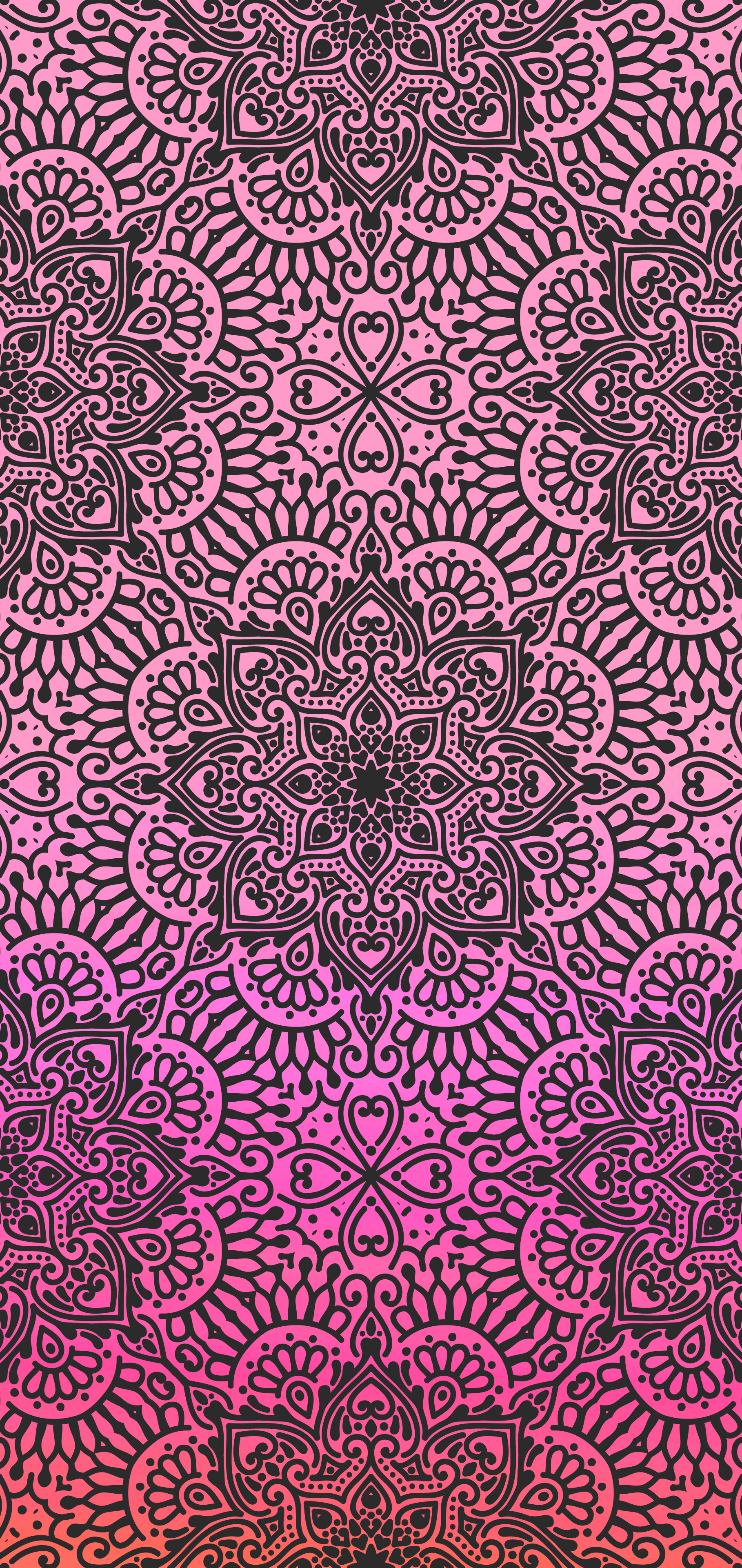 Unique pink mandala, Eye-catching design, Phone wallpaper, Tech background, 1820x3840 HD Handy