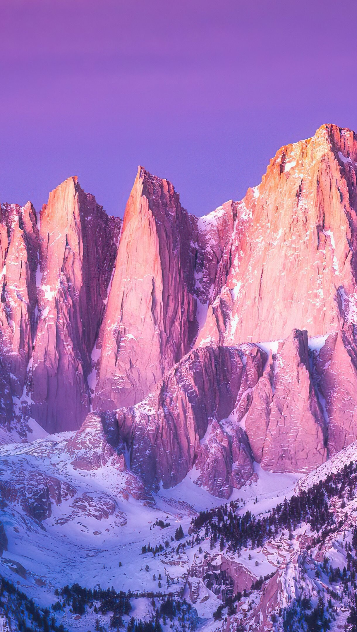 Geology: Peaks of mountains, Extremely steep, Snow-capped mountains, Mountain range. 1220x2160 HD Background.