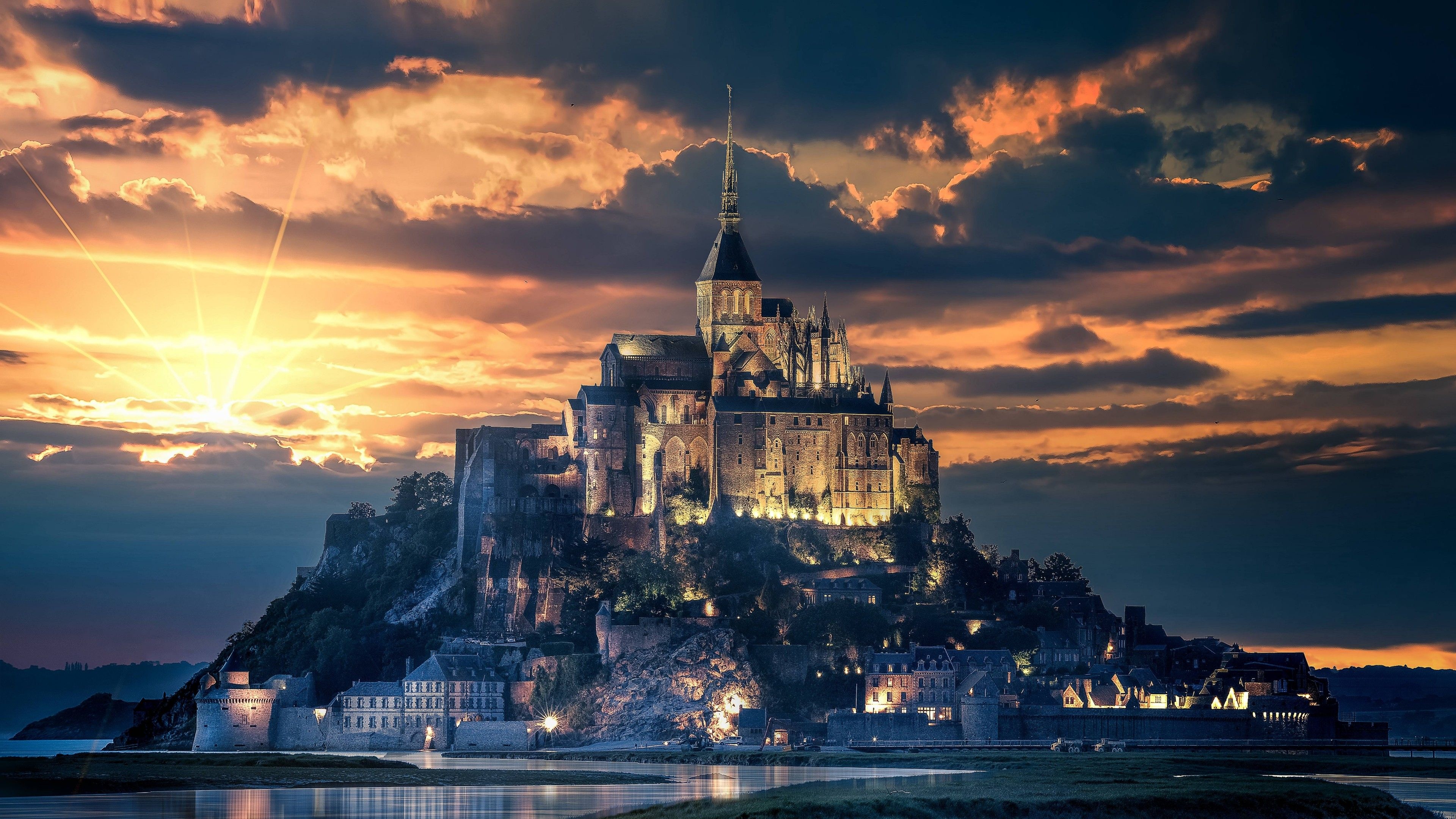 Mont-Saint-Michel, Geschichte Wallpaper, 3840x2160 4K Desktop