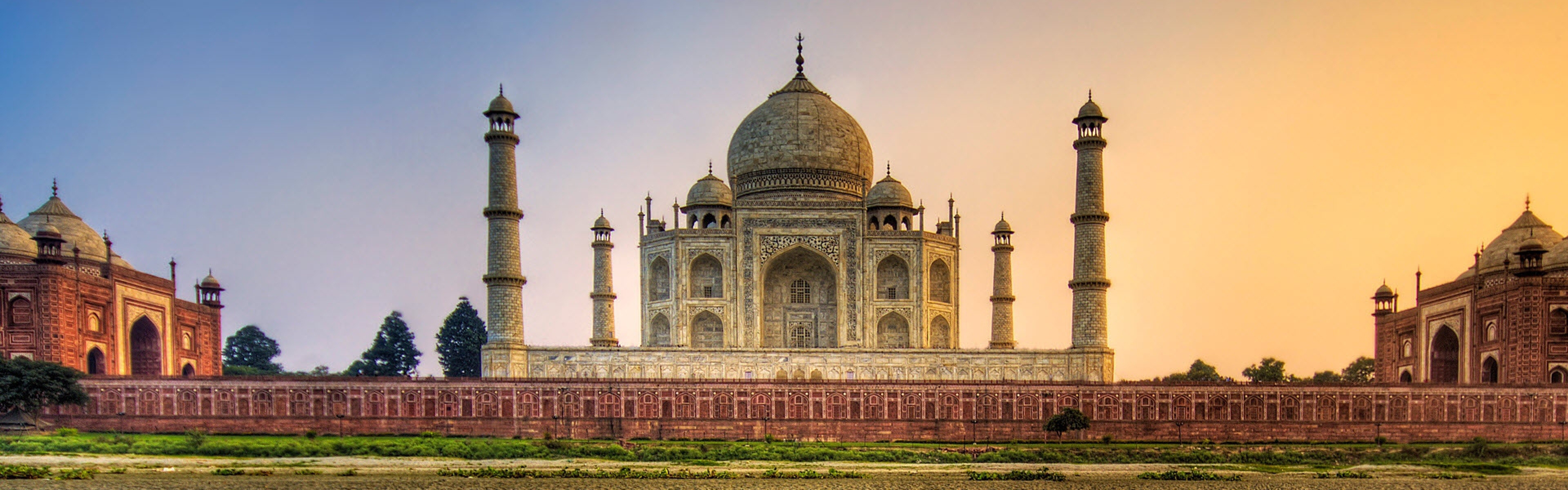 Taj Mahal, Timeless beauty, Mesmerizing architecture, Coworking space inspiration, 3840x1200 Dual Screen Desktop