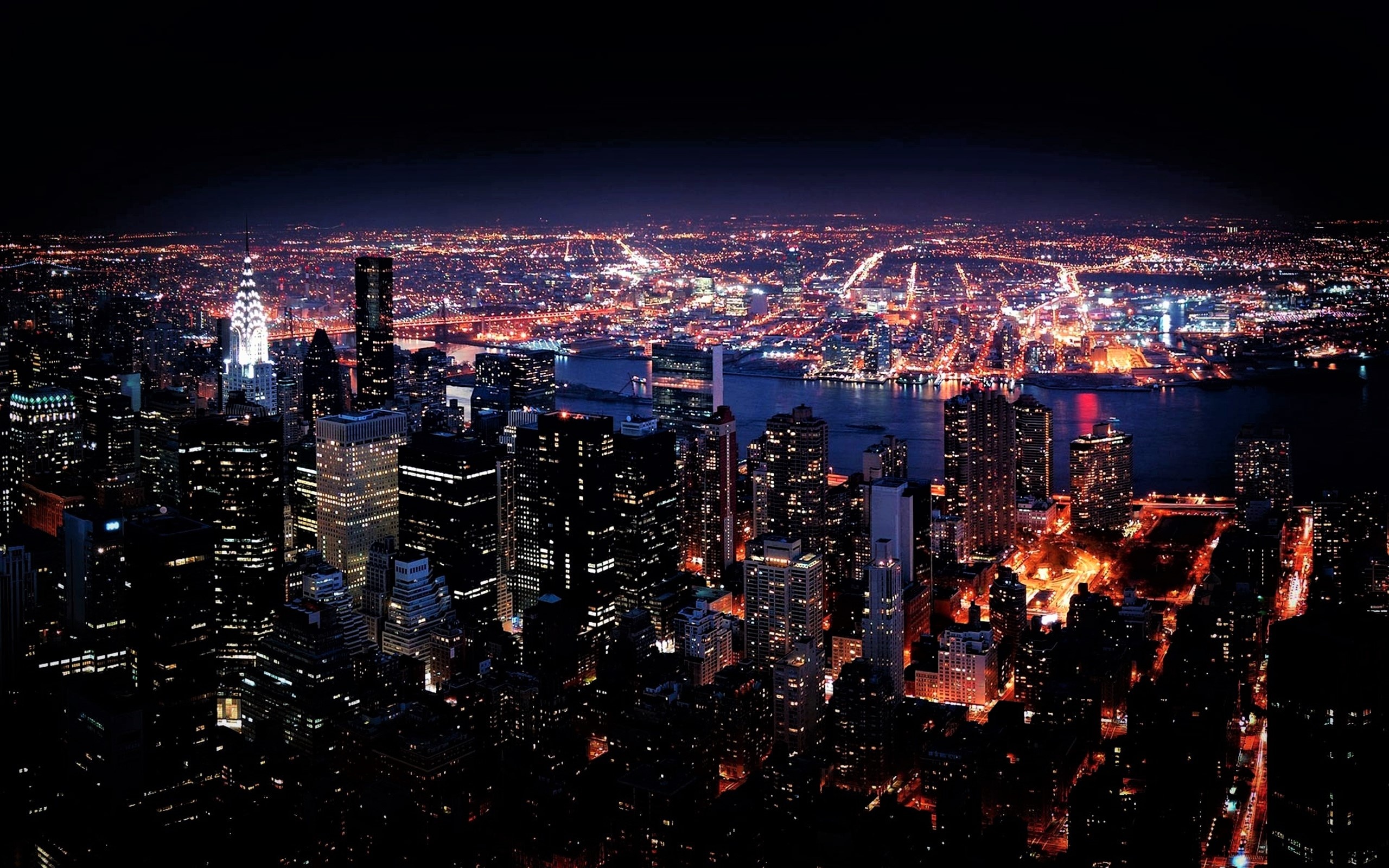 New York at Night, New York City, Night view, 2560x1600 HD Desktop