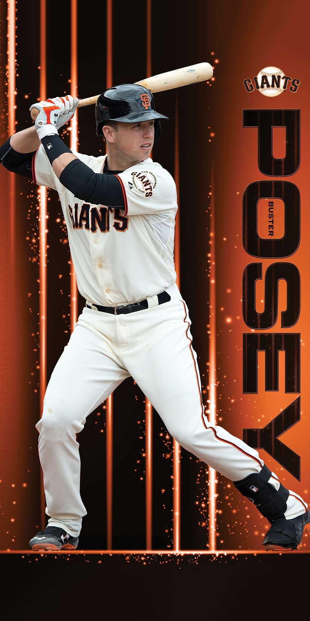 San Francisco Giants: Buster Posey, won the Golden Spikes Award in 2008. 1080x2160 HD Background.