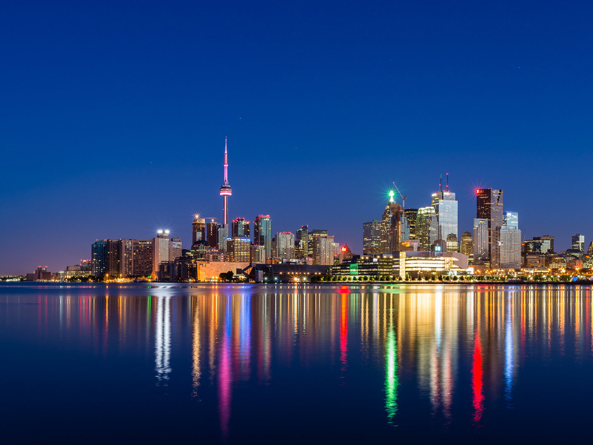 Toronto Skyline at Night, Nighttime beauty, Urban lights, Cityscape, 1920x1440 HD Desktop