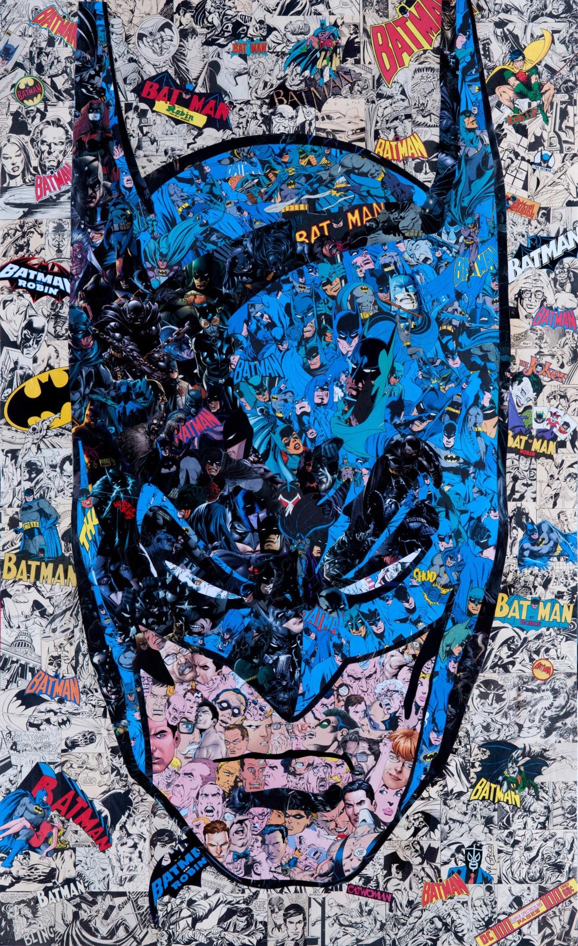 Mr Garcin art, Batman, Comic art, Collage aesthetic, Multitude of characters, 1180x1920 HD Phone