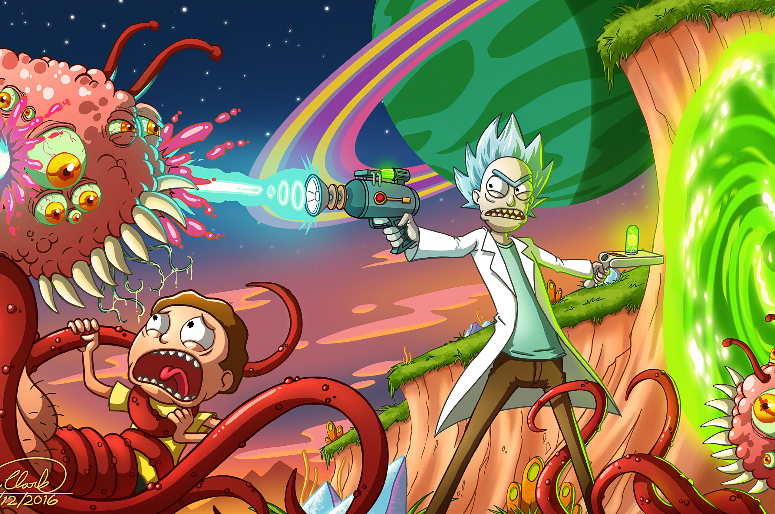 Rick and Morty: The series has several times been the most viewed television comedy of adults. 2560x1700 HD Background.