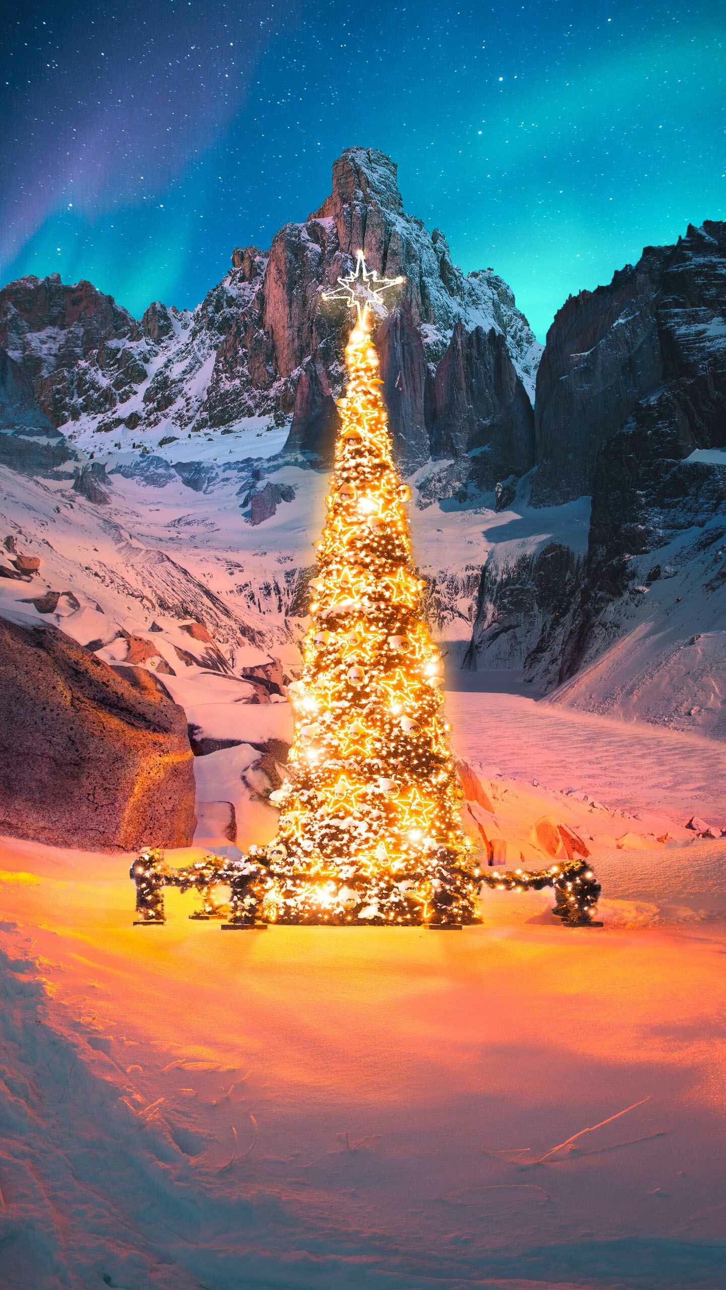 Christmas Tree: An angel or star might be placed at the top, Holidays. 1440x2560 HD Wallpaper.