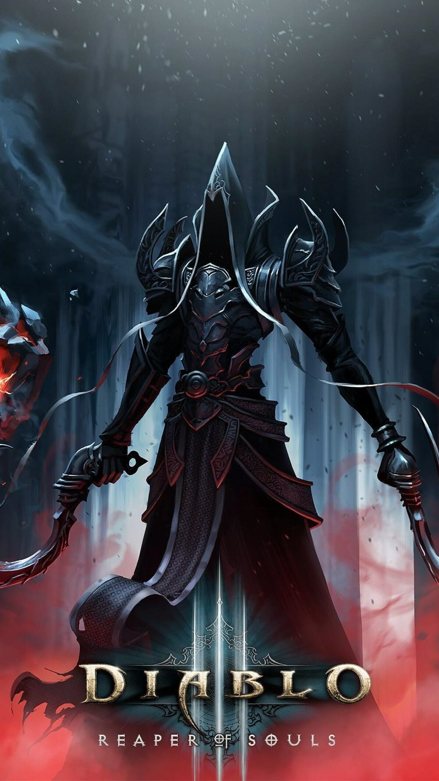 Diablo: According to the backstory and lore provided by Blizzard Entertainment, the Lord of Terror functions as one of the seven Great Evils presiding over the Burning Hells. 1440x2560 HD Background.