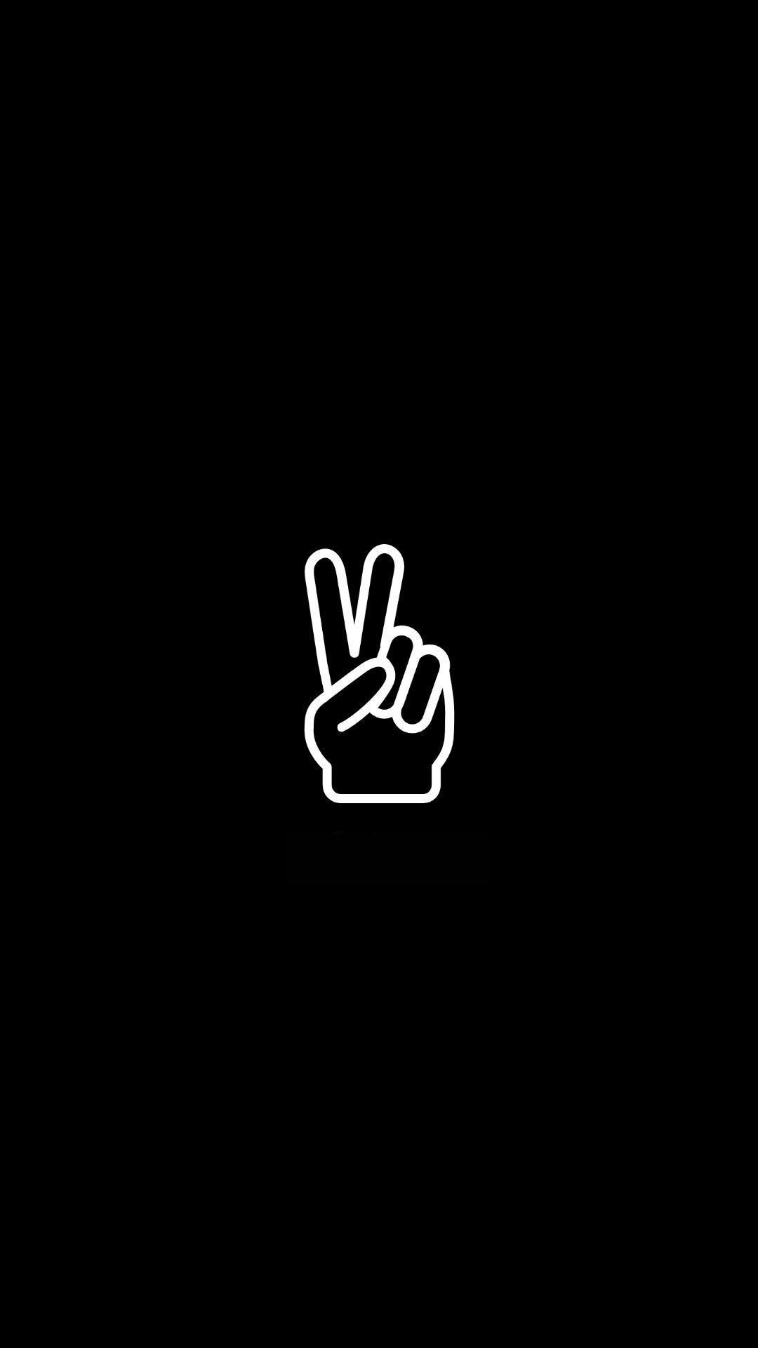 Peace sign, Instagram theme, Highlight icons, Black and white, 1080x1920 Full HD Handy
