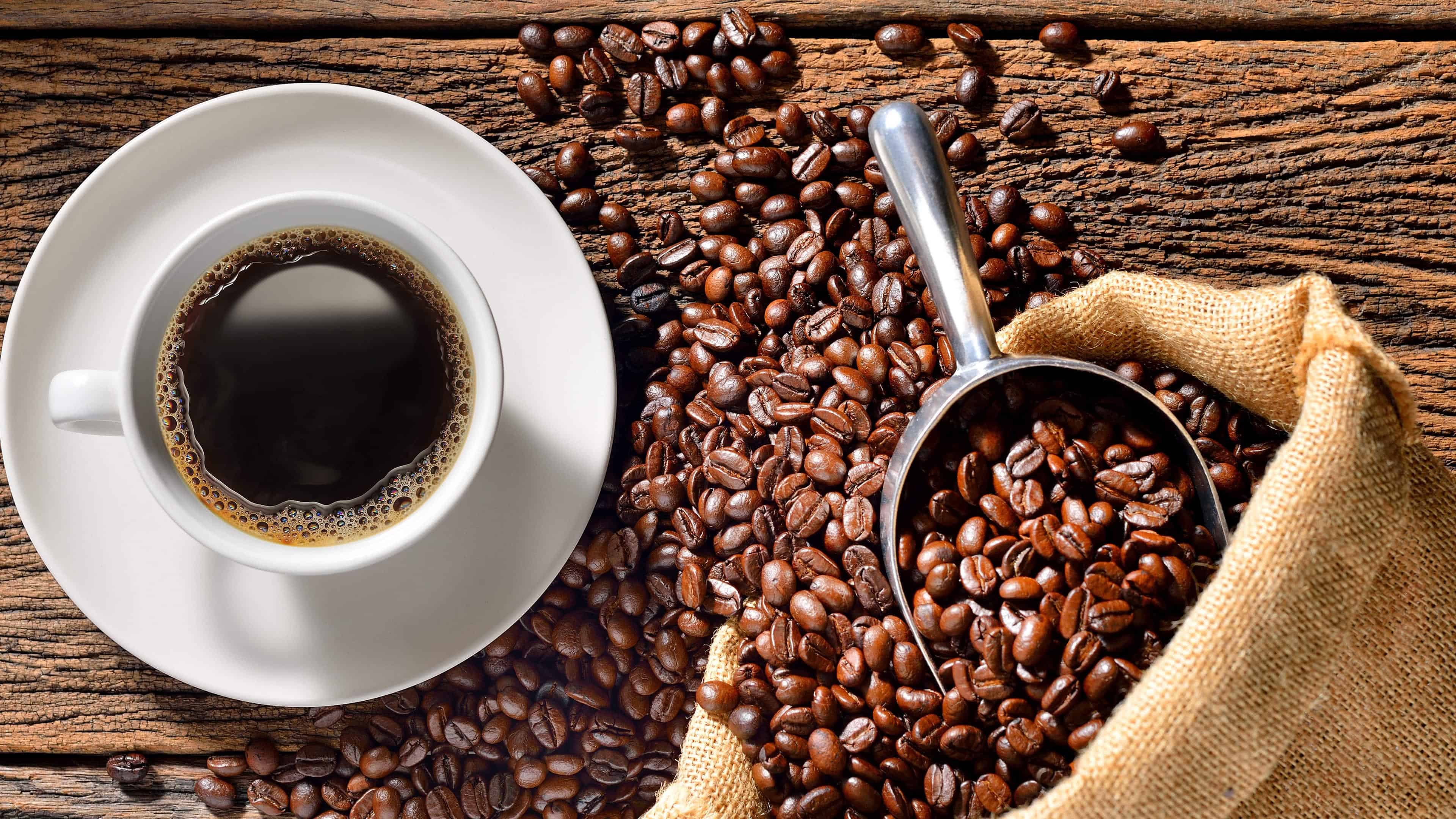 Coffee: Beverage, A stimulating effect on humans, primarily due to its caffeine content. 3840x2160 4K Wallpaper.
